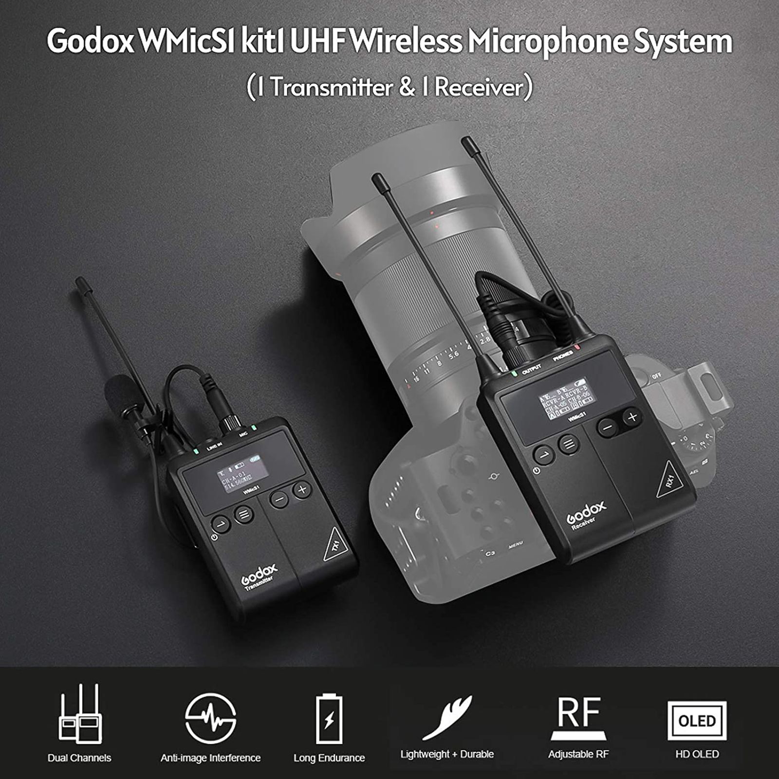 Godox S1 3.5 Jack Wireless Microphone with On/Off Switch (Black) Godox S1 3.5 Jack Wireless Microphone with On/Off Switch (Black)_6