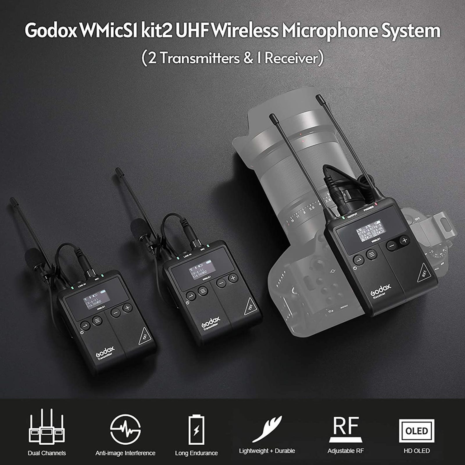 Godox S1 3.5 Jack Wireless Microphone with Mute Function (Black)_9