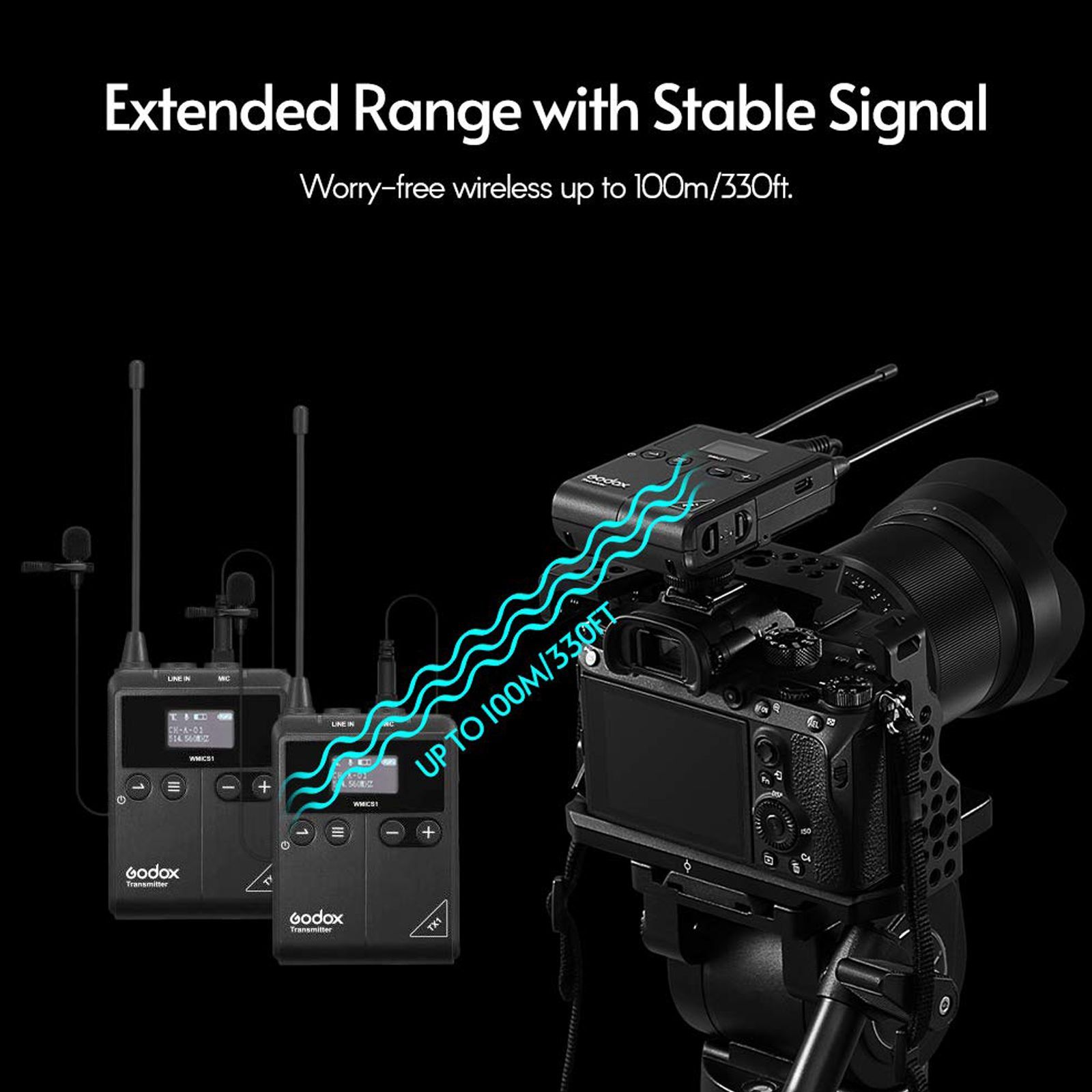 Godox S1 3.5 Jack Wireless Microphone with Mute Function (Black)_10