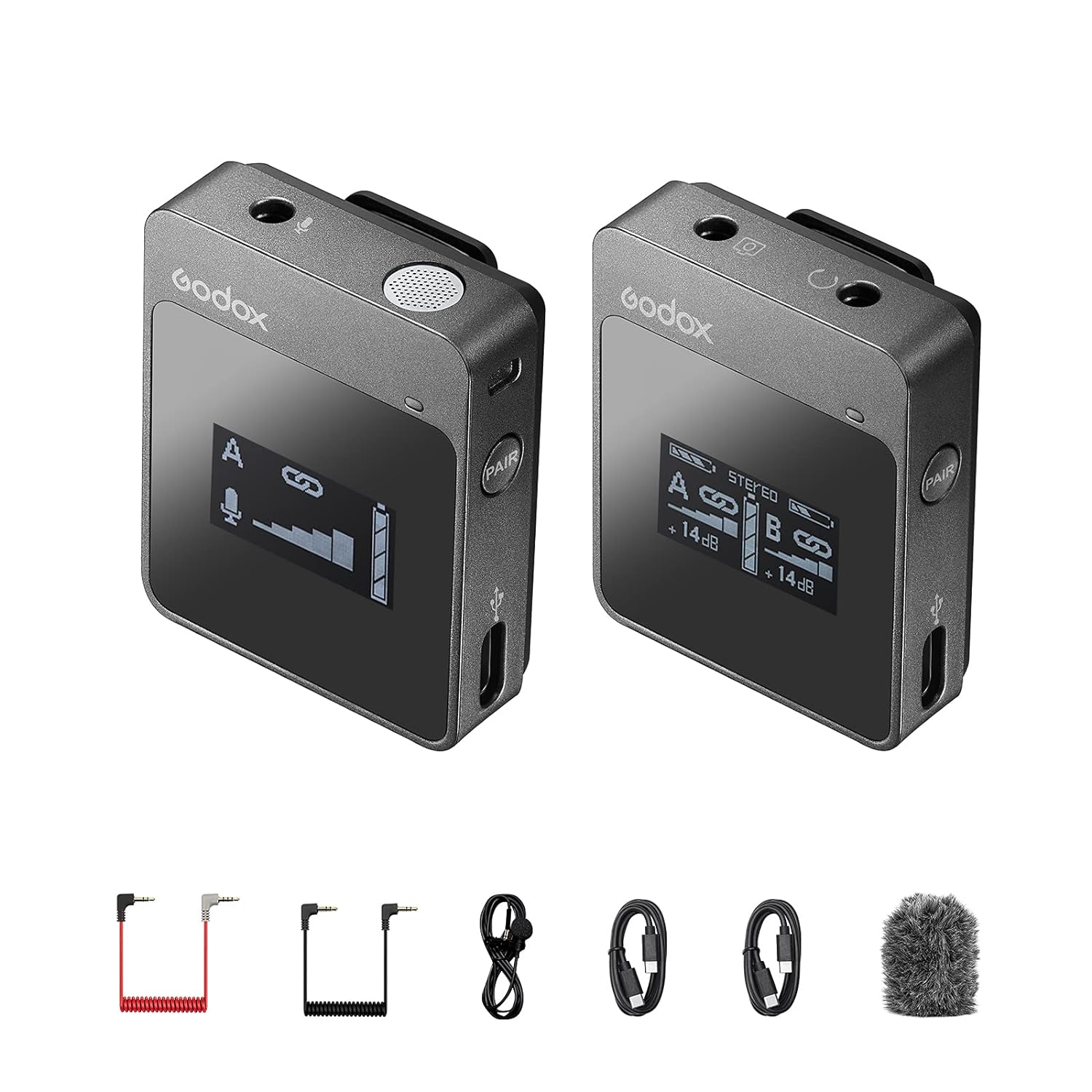 Godox MoveLink M1 Type C & 3.5 Jack Wireless Microphone with Charging Case (Black)_7