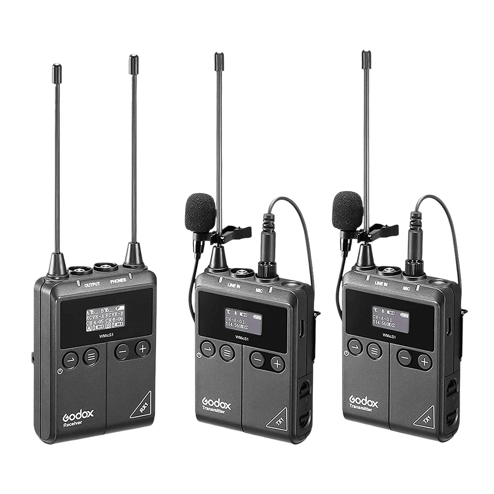 Godox WMicS1 Kit 2 3.5 Jack Wireless Microphone with Noise Reduction (Black)_1