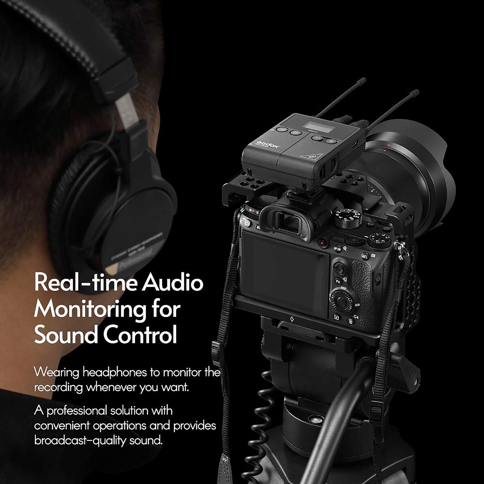 Godox WMicS1 Kit 2 3.5 Jack Wireless Microphone with Noise Reduction (Black)_10