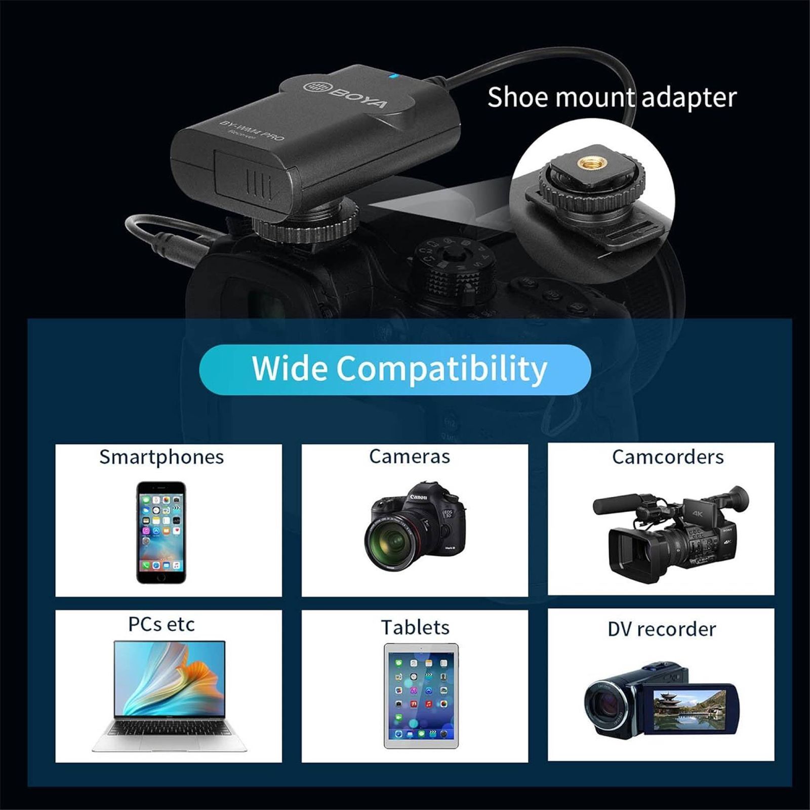 Boya 3.5 Jack Wireless Microphone with 2.4GHz Transmission Technology (Black) Boya 3.5 Jack Wireless Microphone with 2.4GHz Transmission Technology (Black)_3