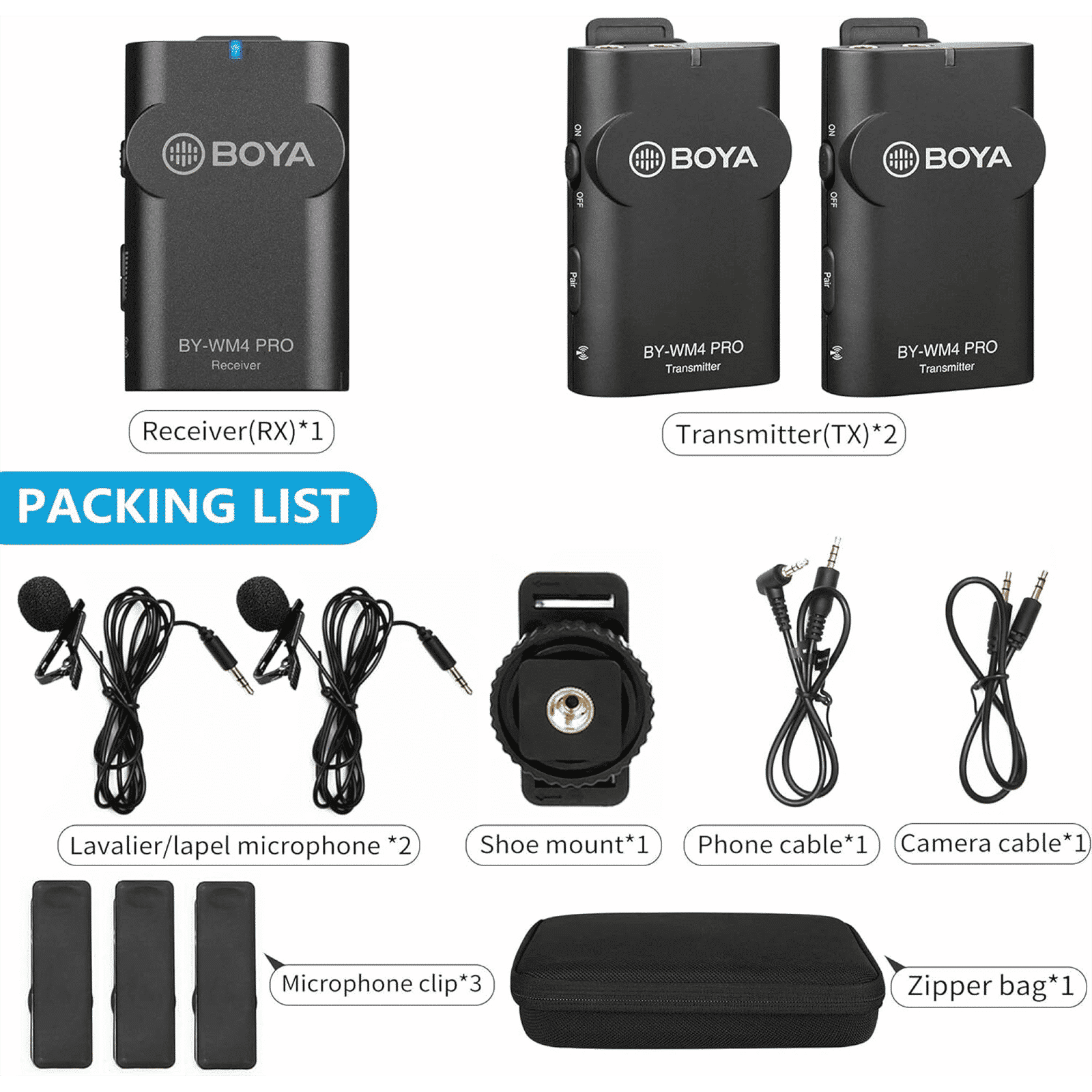 Boya 3.5 Jack Wireless Microphone with 2.4GHz Transmission Technology (Black) Boya 3.5 Jack Wireless Microphone with 2.4GHz Transmission Technology (Black)_4