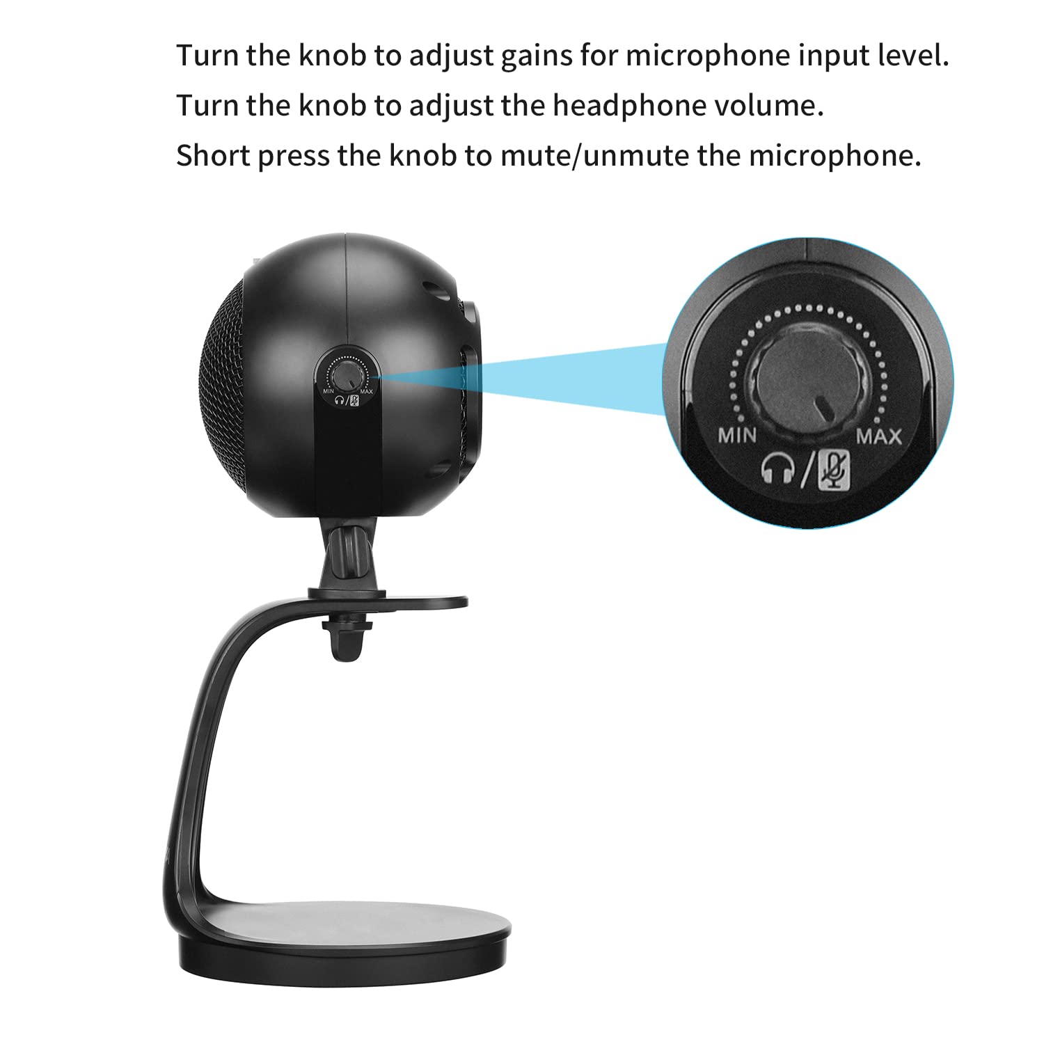 Boya Type C & 3.5 Jack Wired Microphone with Mute Function (Black)_12