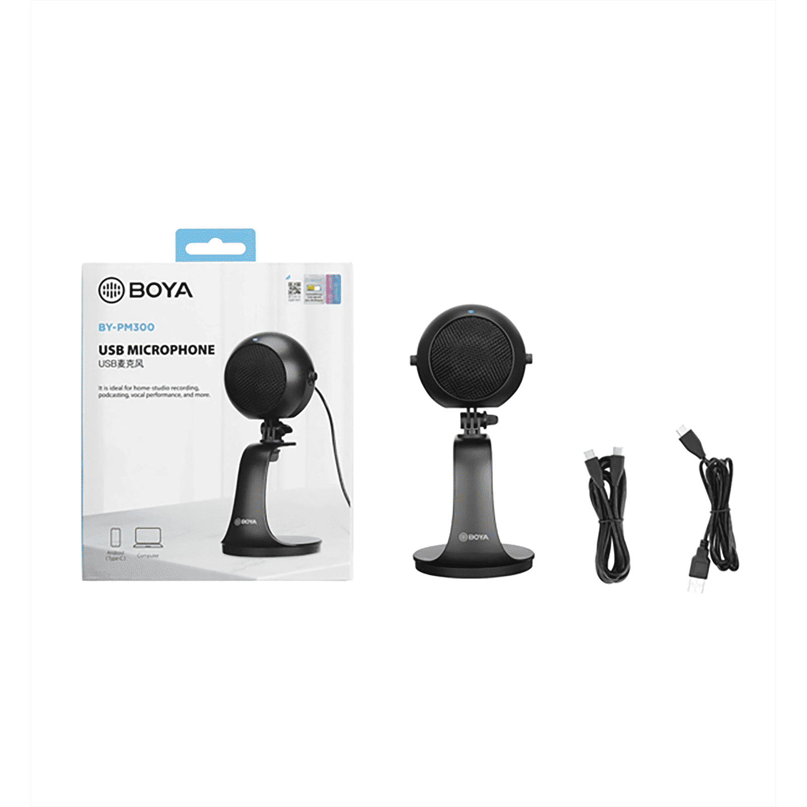 Boya Type C & 3.5 Jack Wired Microphone with Mute Function (Black)_14
