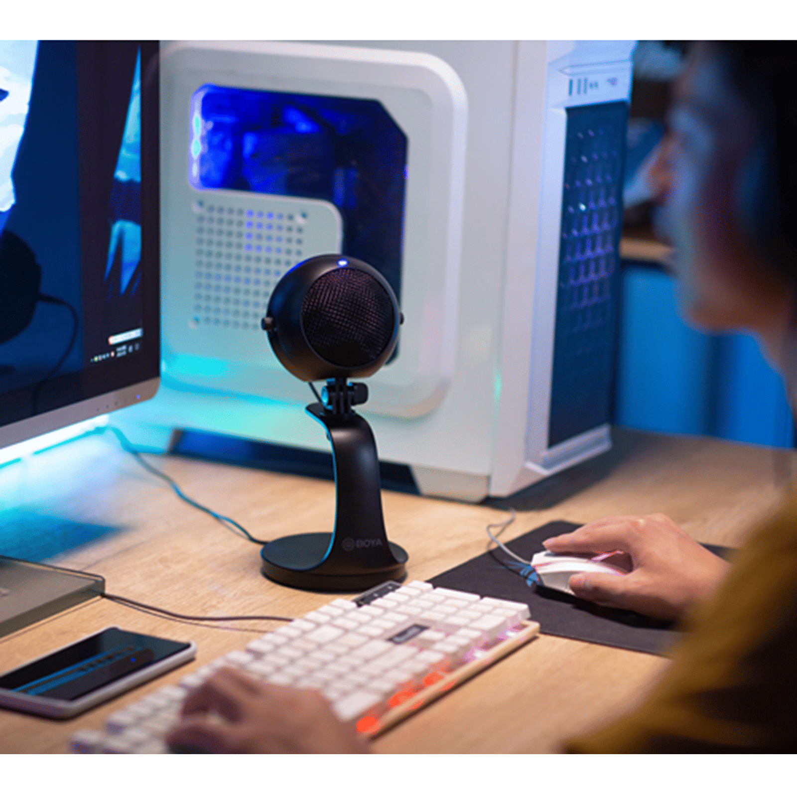 Boya Type C & 3.5 Jack Wired Microphone with Mute Function (Black)_7