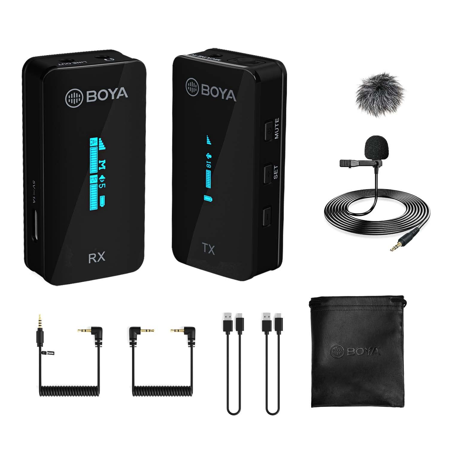 Boya Type C & 3.5 Jack Wireless Microphone with 2.4GHz Transmission Technology (Black)_8