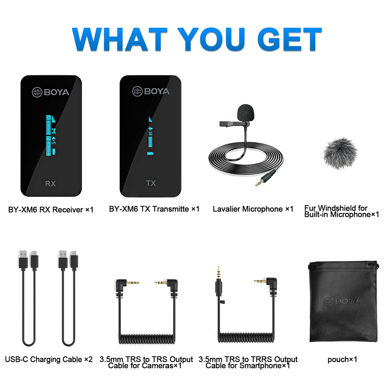 Boya Type C & 3.5 Jack Wireless Microphone with 2.4GHz Transmission Technology (Black)_12