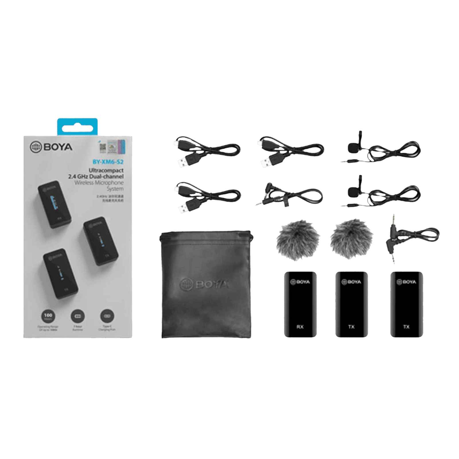 Boya Type C & 3.5 Jack Wireless Microphone with 2.4GHz Transmission Technology (Black) Boya Type C & 3.5 Jack Wireless Microphone with 2.4GHz Transmission Technology (Black)_5