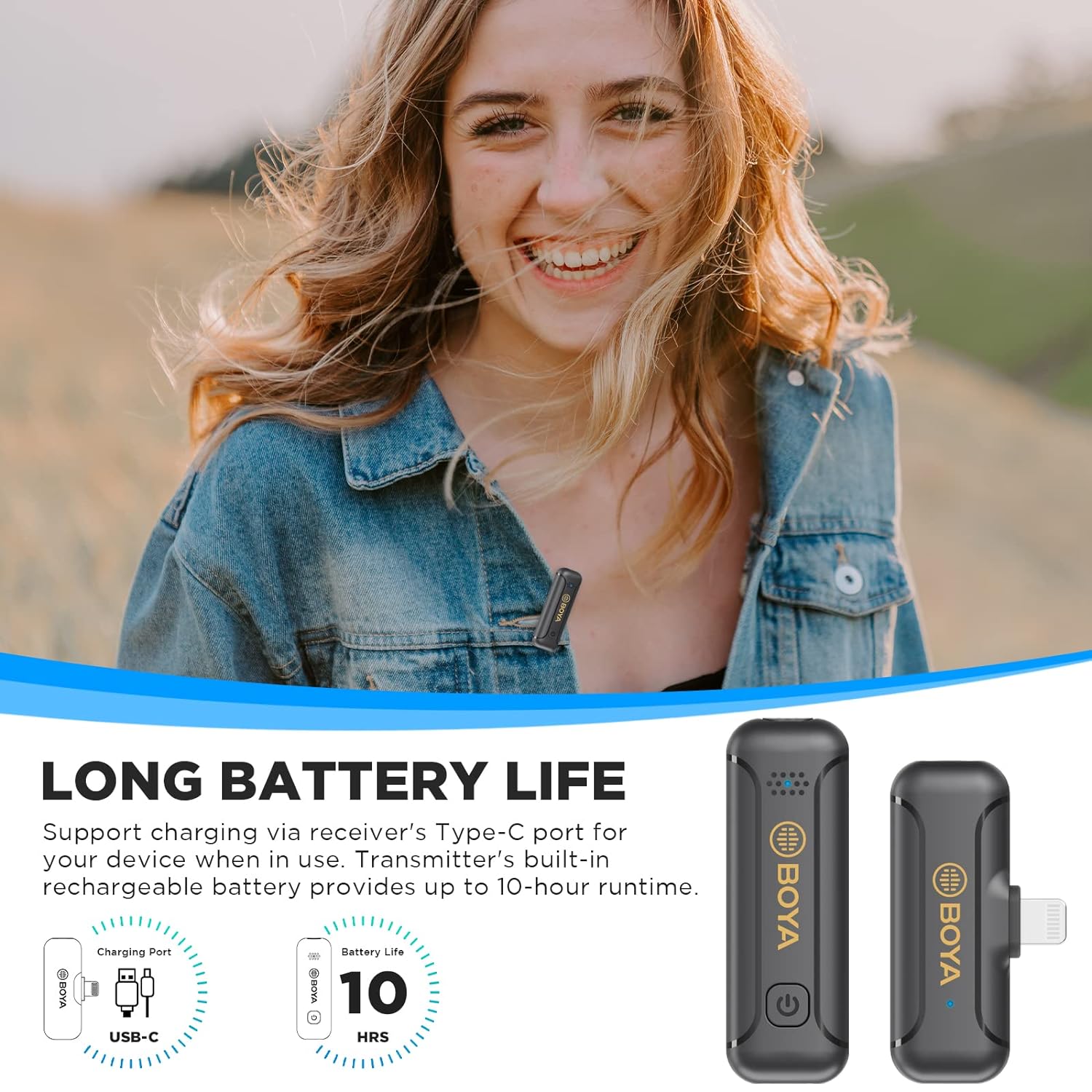 Boya Mini Type C & Lightning Wireless Microphone with Noise Cancellation (Black) Boya Mini Type C & Lightning Wireless Microphone with Noise Cancellation (Black)_9