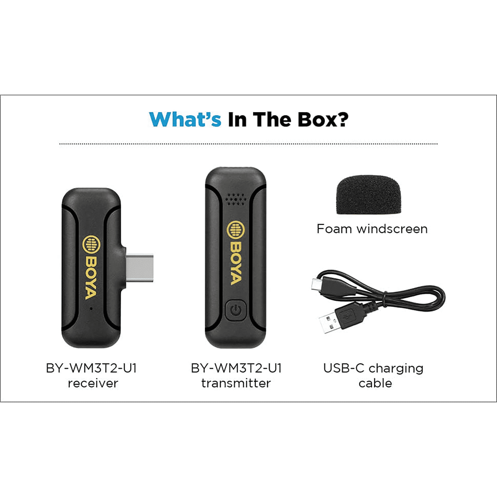 Boya Mini Type C Wireless Microphone with Noise Cancellation (Black)_4