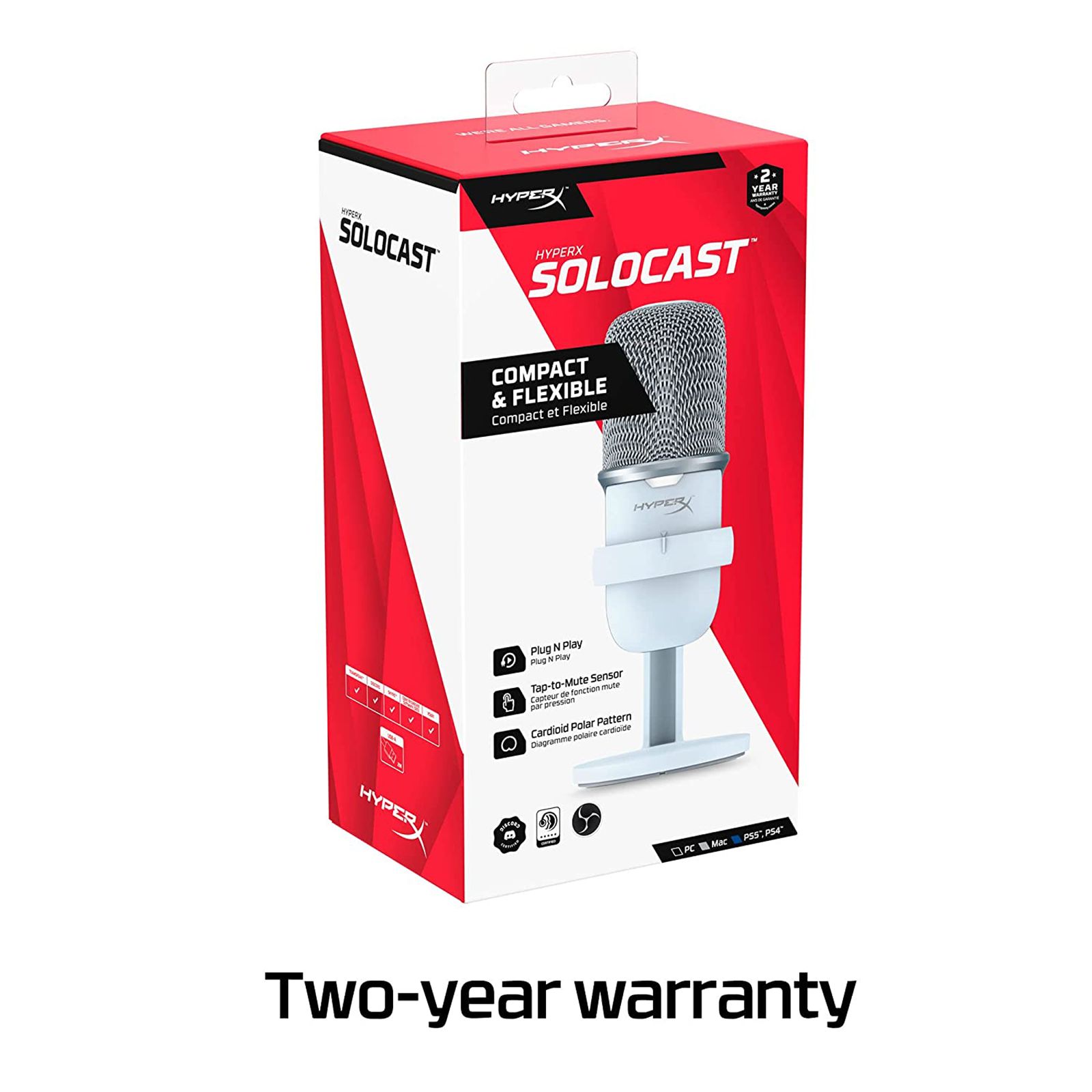 HyperX SoloCast Type C Wired Microphone with Tap-to-Mute Sensor (White)_9