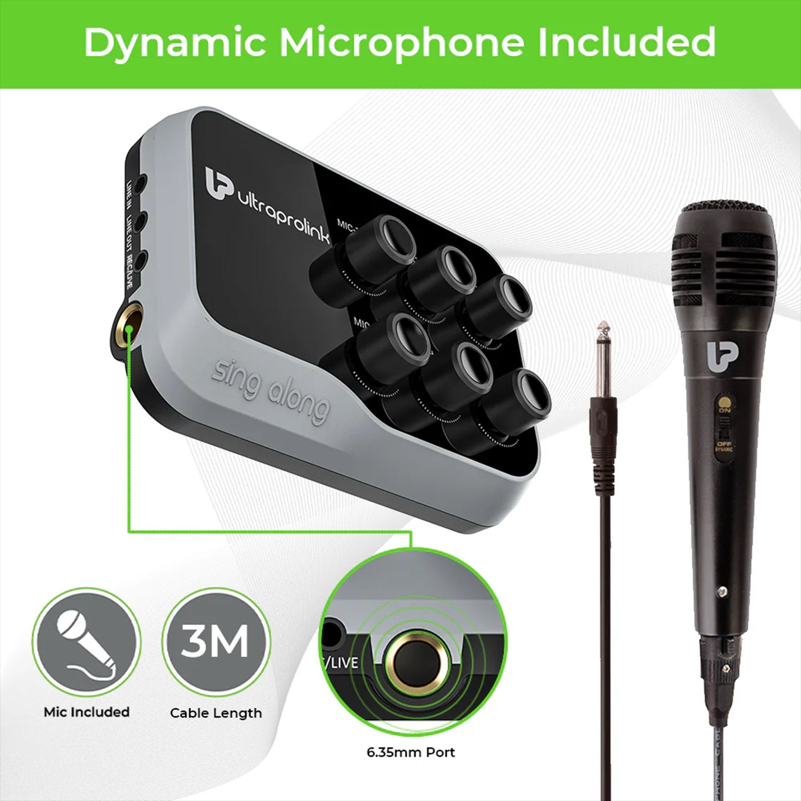 ultraprolink Wireless Karaoke Mixer with Dynamic Microphone (Black)_4
