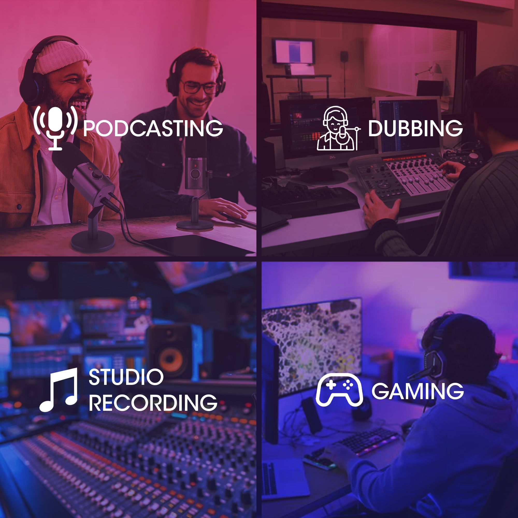 Croma USB, XLR & 3.5 Jack Wired Microphone with Touch Mute Button (Black)_12