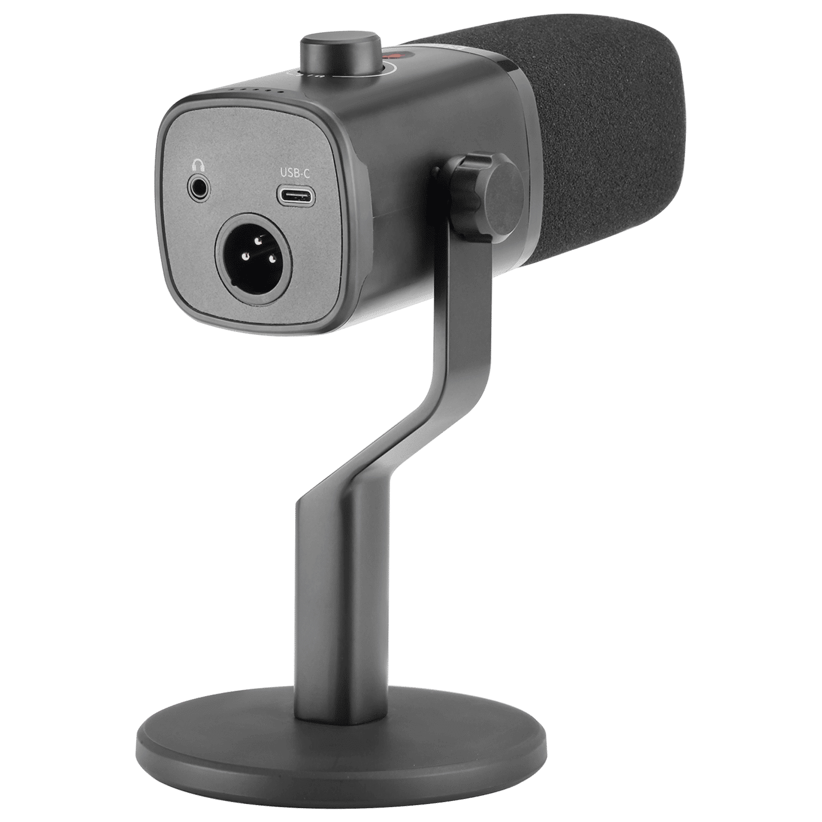 Croma USB, XLR & 3.5 Jack Wired Microphone with Touch Mute Button (Black)_5