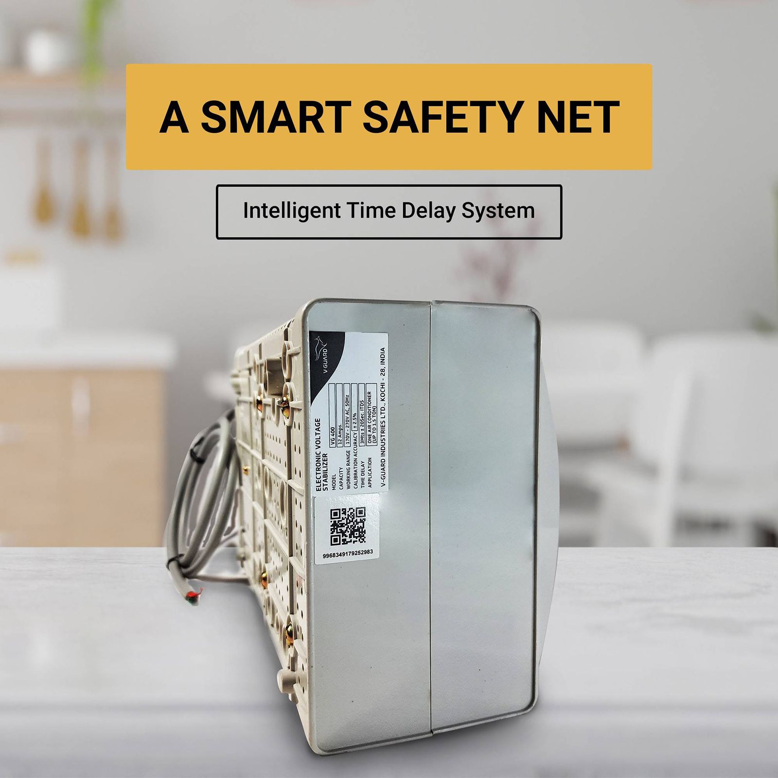V-Guard 12 Amps Voltage Stabilizer For 1.5T Air Conditioner (170 - 270 V, Smart Digital Display, VG 400, Grey) V-Guard 12 Amps Voltage Stabilizer For 1.5T Air Conditioner (170 - 270 V, Smart Digital Display, VG 400, Grey)_2