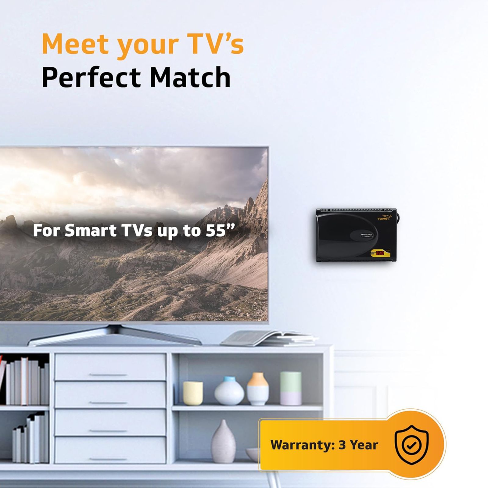 V-Guard Crystal Plus 3 Amps Voltage Stabilizer For Up to 140cm (55") TV + 1 SetTop Box + 1 Home Theatre (90 - 290 V, Thermal Overload Protection, Black) V-Guard Crystal Plus 3 Amps Voltage Stabilizer For Up to 140cm (55") TV + 1 SetTop Box + 1 Home Theatre (90 - 290 V, Thermal Overload Protection, Black)_7