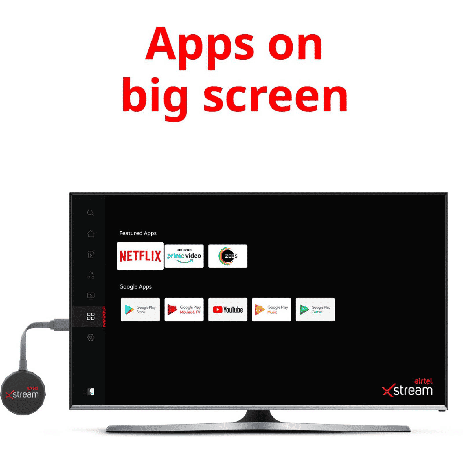 airtel Xstream Smart TV Stick (HD Resolution, 7100001949, Black)_5