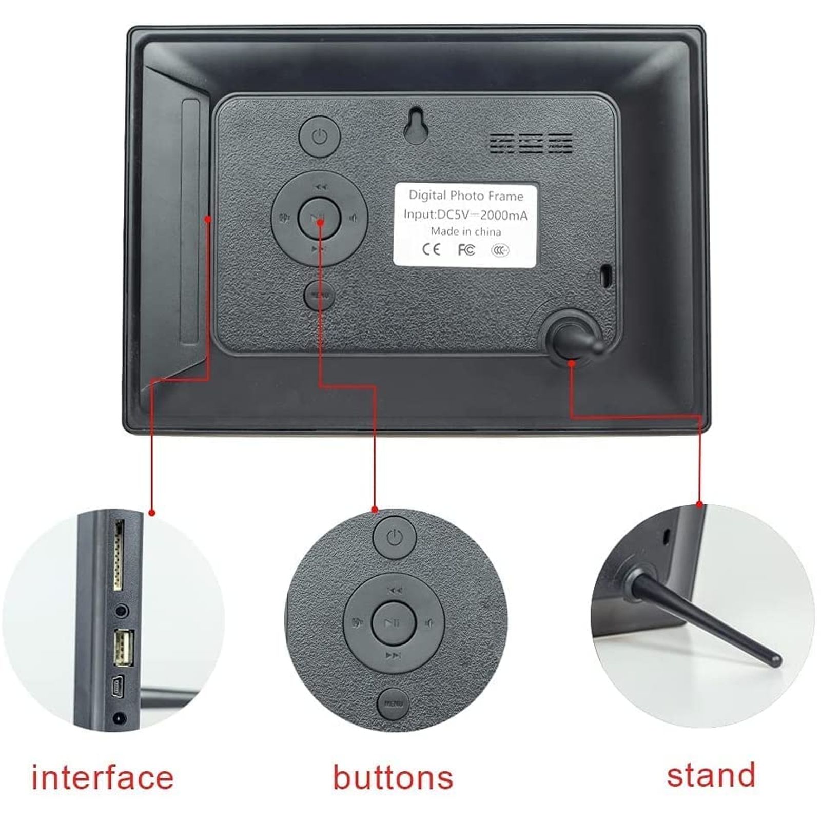 Miracle Digital 17.8cm (7 Inches) Digital Photo Frame (Stereo Speaker, MD001, Black)_2