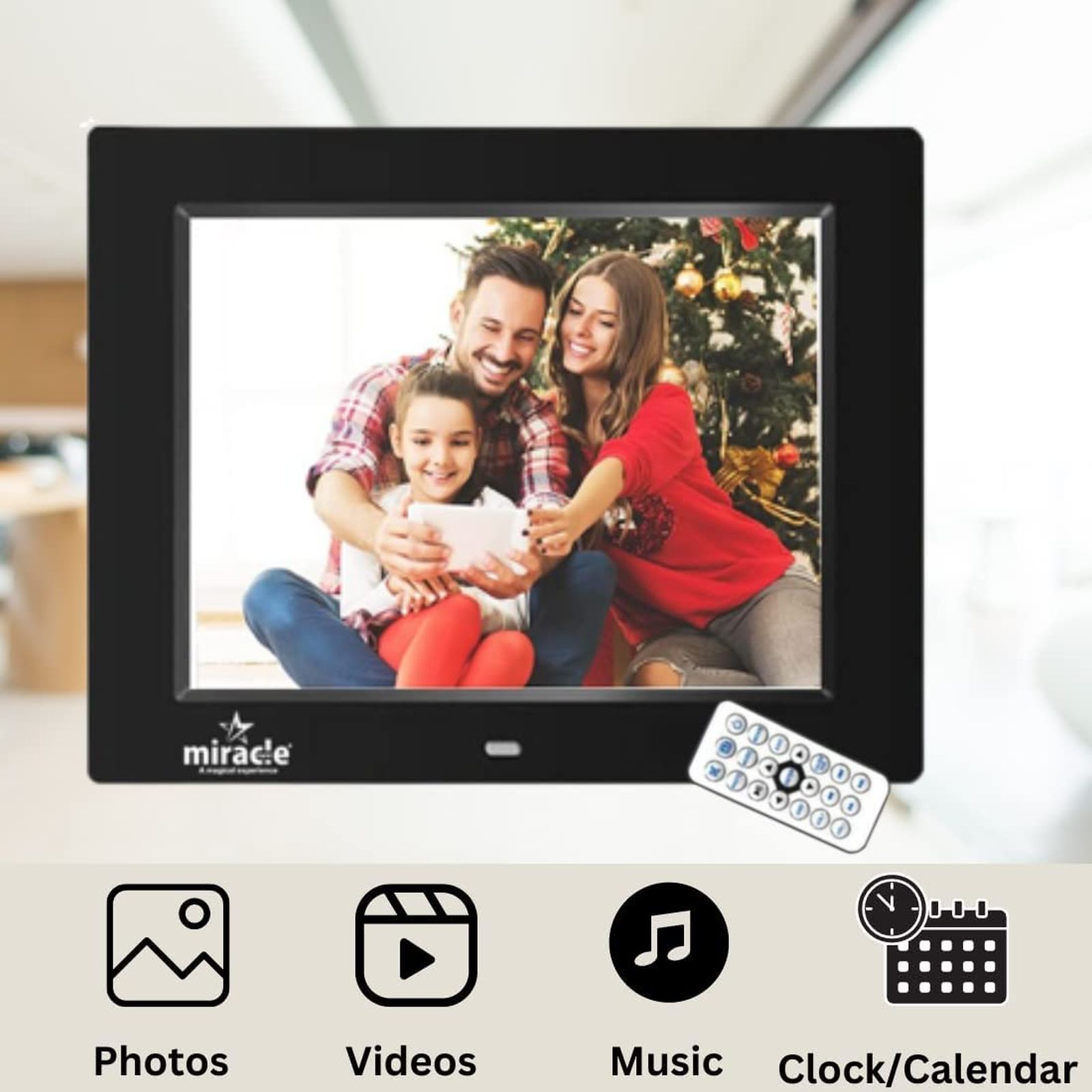 Miracle Digital 20.32cm (8 Inches) Digital Photo Frame (Stereo Speaker, MD002, Black)_9