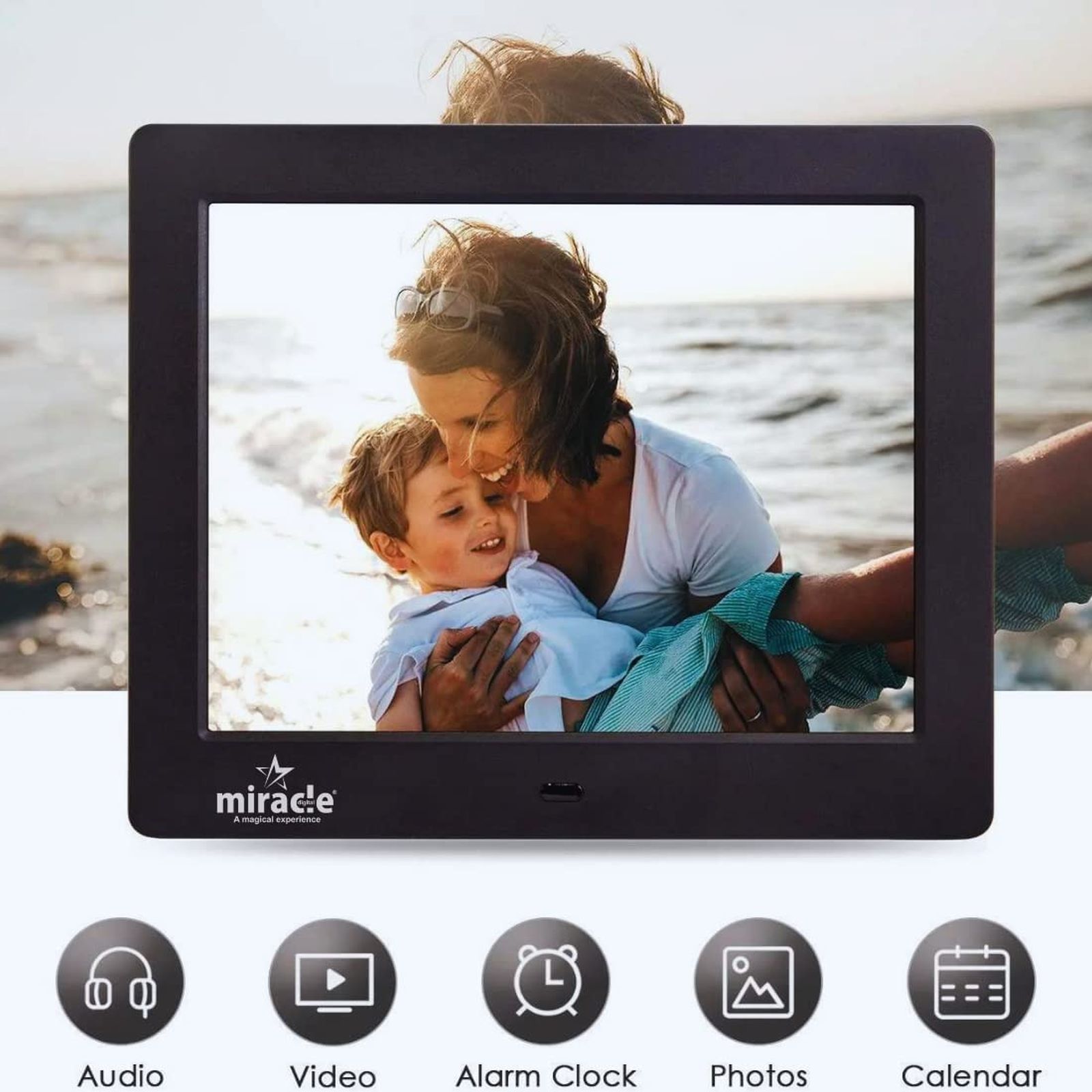 Miracle Digital 20.32cm (8 Inches) Digital Photo Frame (Stereo Speaker, MD002, Black)_2