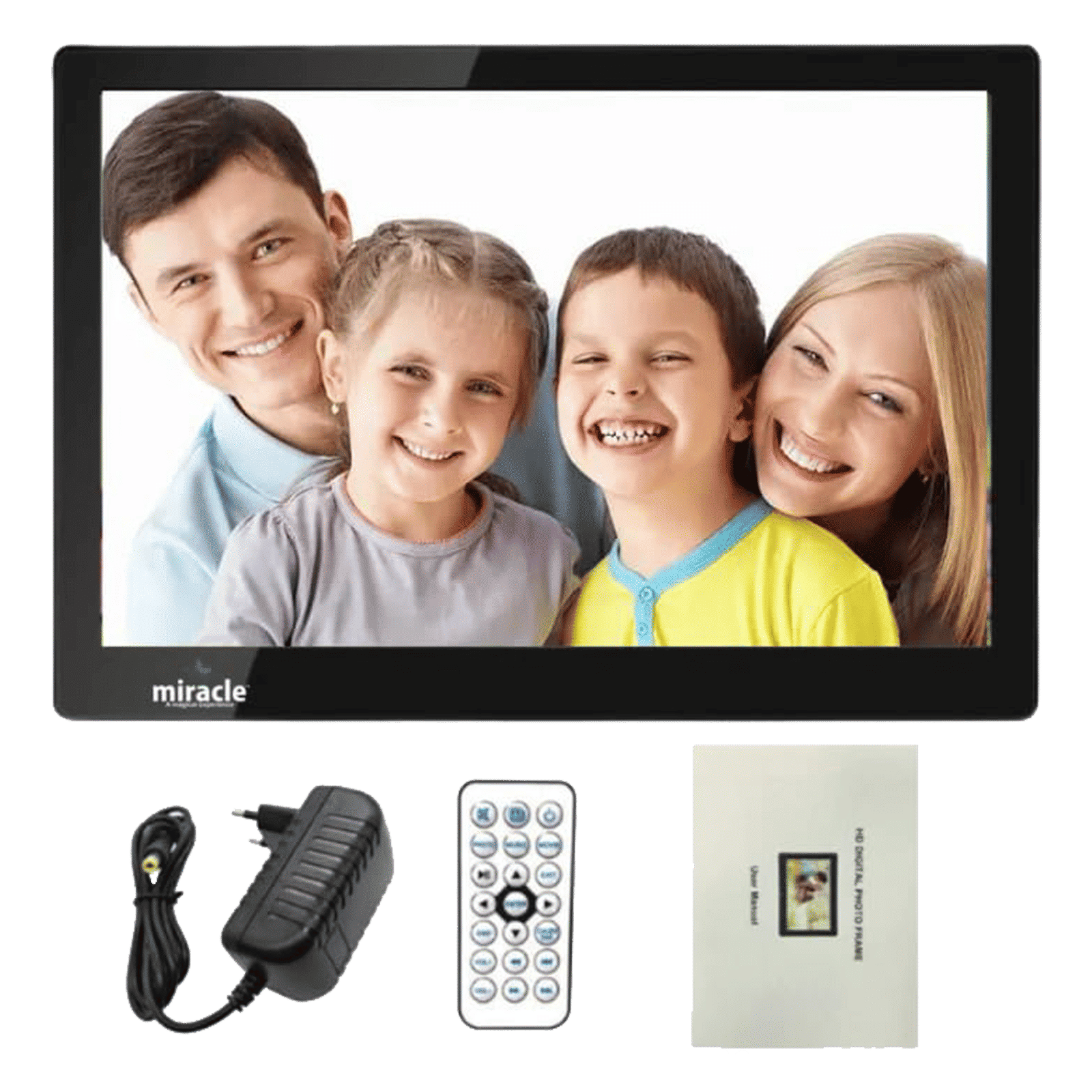 Miracle Digital 30.48cm (12 Inches) Digital Photo Frame (Stereo Speaker, MD004, Black)_1