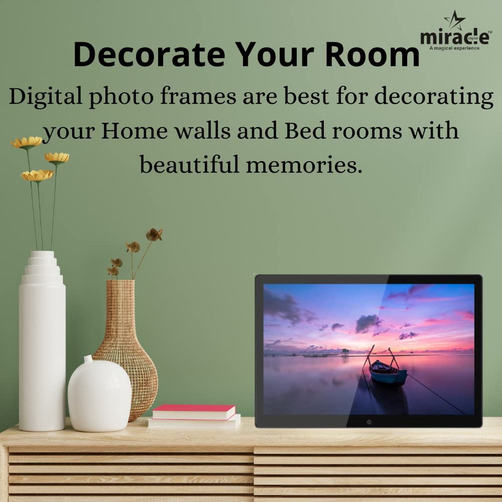 Miracle Digital 39.11cm (15.4 Inches) Digital Photo Frame (Stereo Speaker, MD005, Black)_7