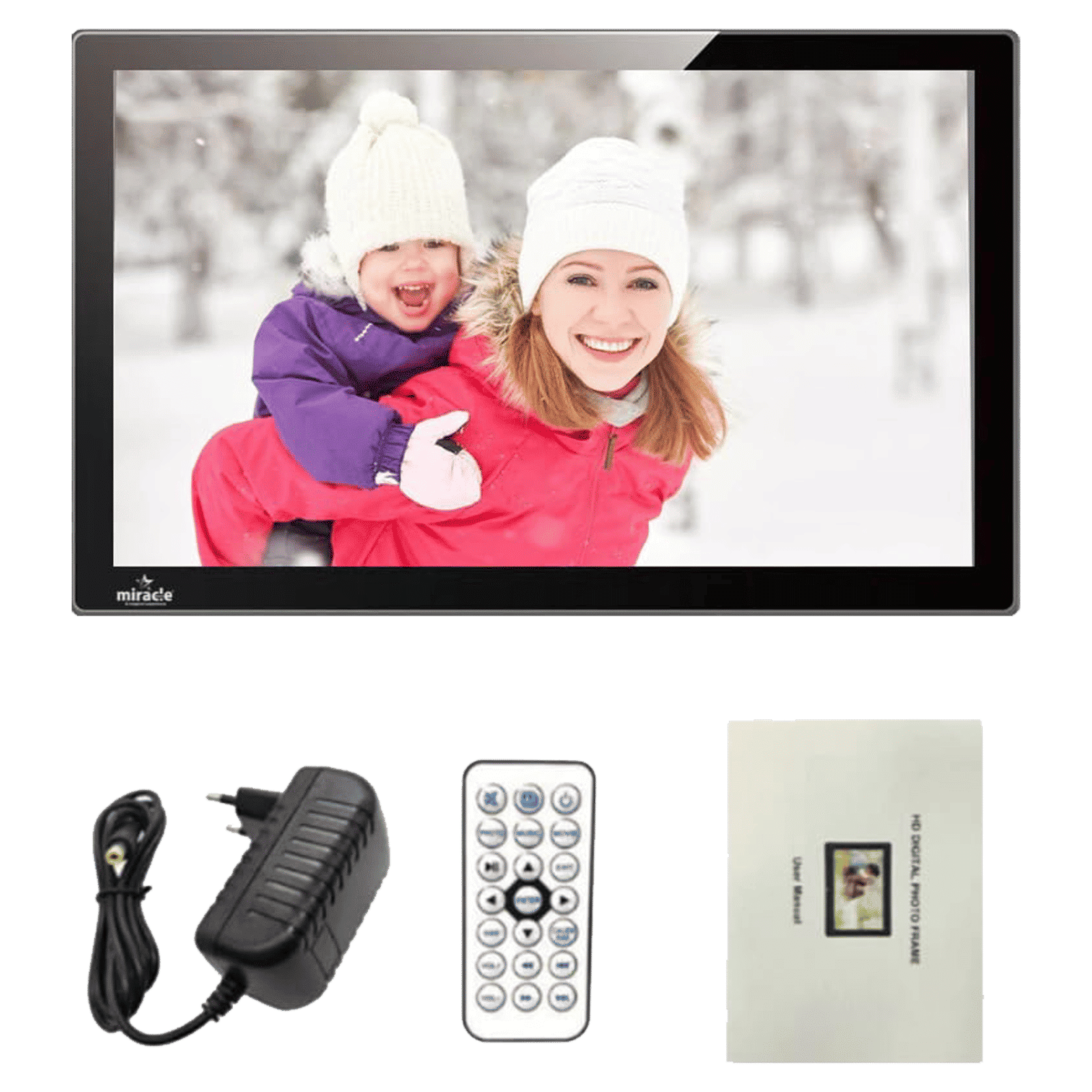 Miracle Digital 39.11cm (15.4 Inches) Digital Photo Frame (Stereo Speaker, MD005, Black)_1