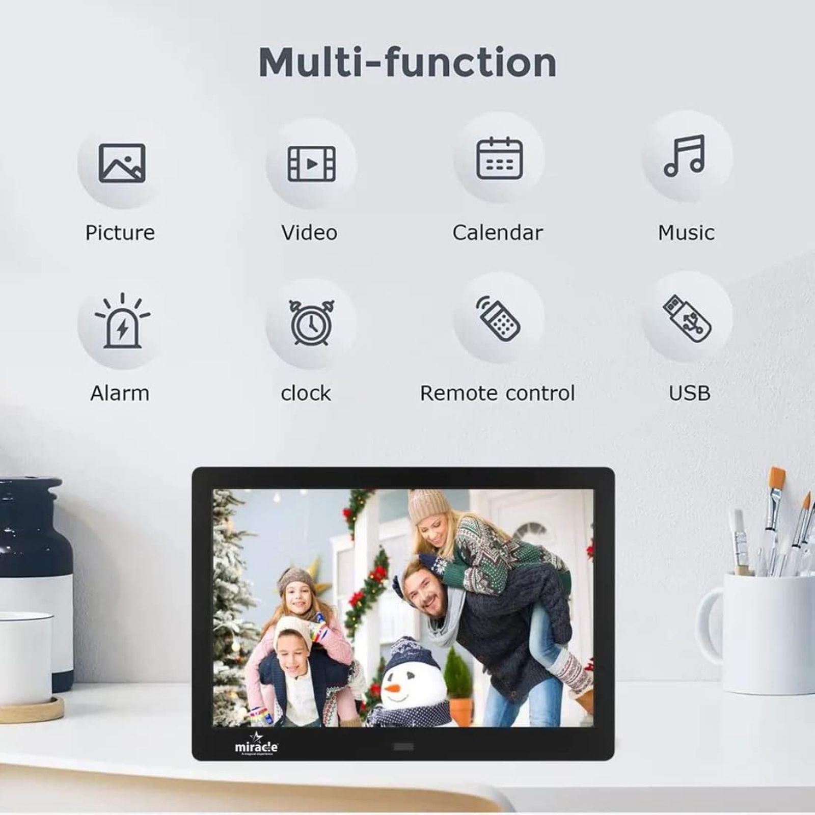 Miracle Digital 43.18cm (17 Inches) Digital Photo Frame (Stereo Speaker, MD006, Black)_7