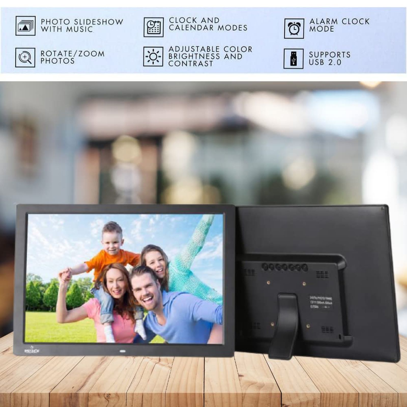 Miracle Digital 43.18cm (17 Inches) Digital Photo Frame (Stereo Speaker, MD006, Black)_5