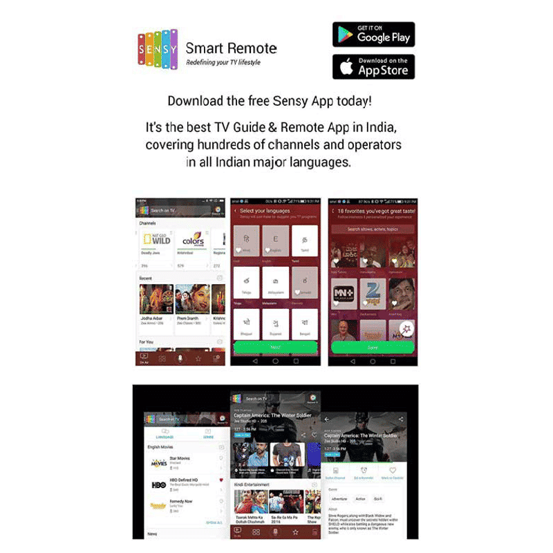 SENSY Universal Smart Remote for TV with Voice Control (7100001466, Black) SENSY Universal Smart Remote for TV with Voice Control (7100001466, Black)_5