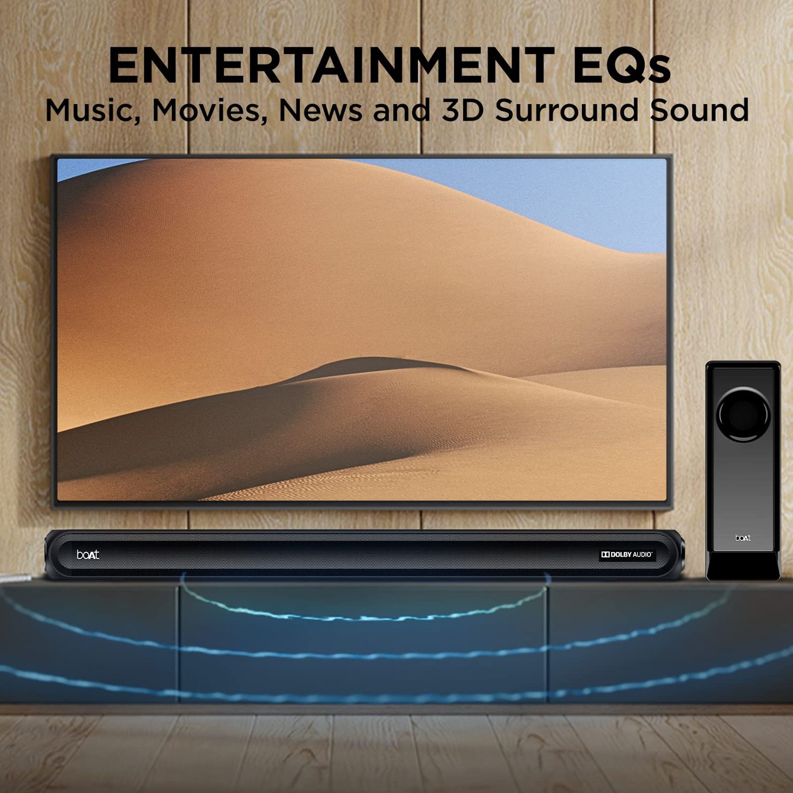 boAt Aavante Bar 1680D 120W Bluetooth Soundbar with Remote (Dolby Digital Audio, 2.1 Channel, Knight Black) boAt Aavante Bar 1680D 120W Bluetooth Soundbar with Remote (Dolby Digital Audio, 2.1 Channel, Knight Black)_8