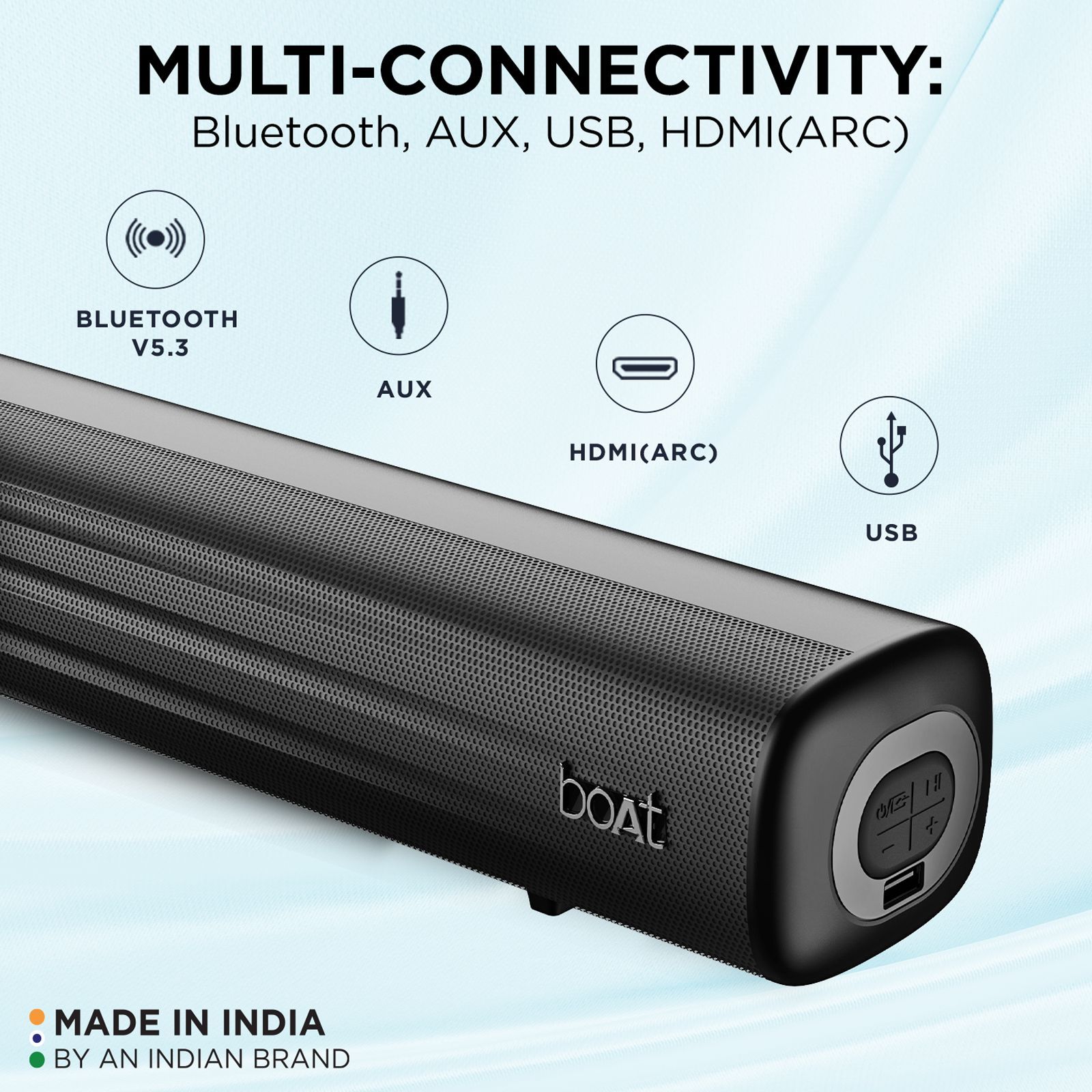 boAt Aavante Bar Rhythm 60W Bluetooth Soundbar with Remote (Multiple EQ Modes, 2.0 Channel, Black) boAt Aavante Bar Rhythm 60W Bluetooth Soundbar with Remote (Multiple EQ Modes, 2.0 Channel, Black)_3