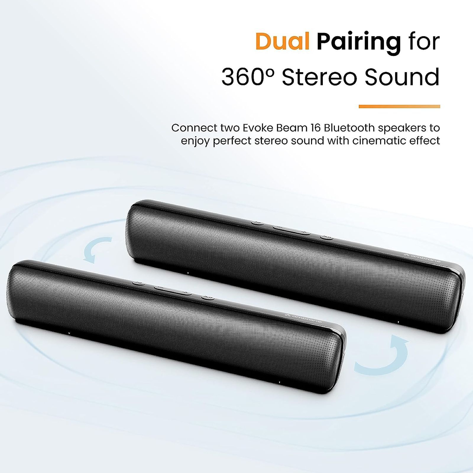 ambrane Evoke Beam 16 16W Bluetooth Soundbar (Crystal-Clear Sound, Stereo Channel, Black) ambrane Evoke Beam 16 16W Bluetooth Soundbar (Crystal-Clear Sound, Stereo Channel, Black)_5