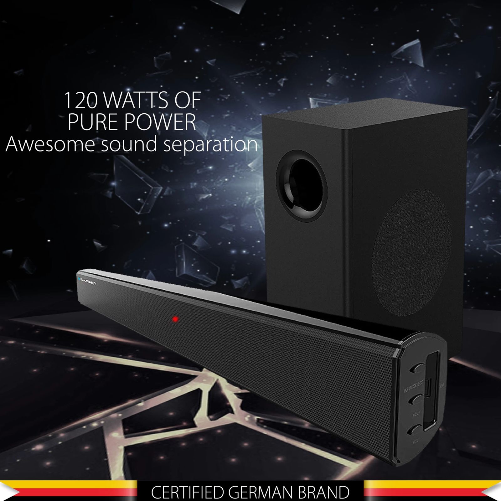 Blaupunkt SBW50 120W Bluetooth Soundbar with Remote (HD sound, 2.1 Channel, Black)_4