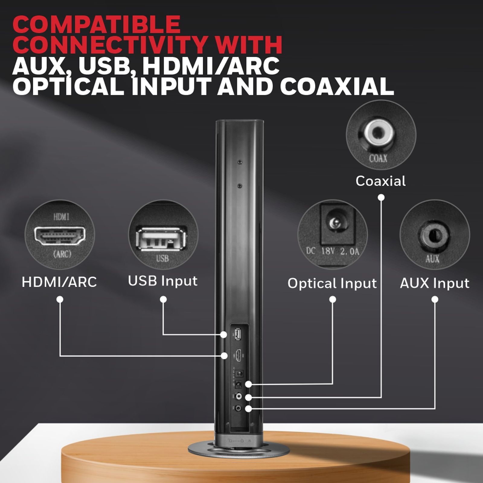 Honeywell Trueno U1000 Duo 100W Bluetooth Soundbar with Remote (Dynamic Sound, 2.1 Channel, Black)_4