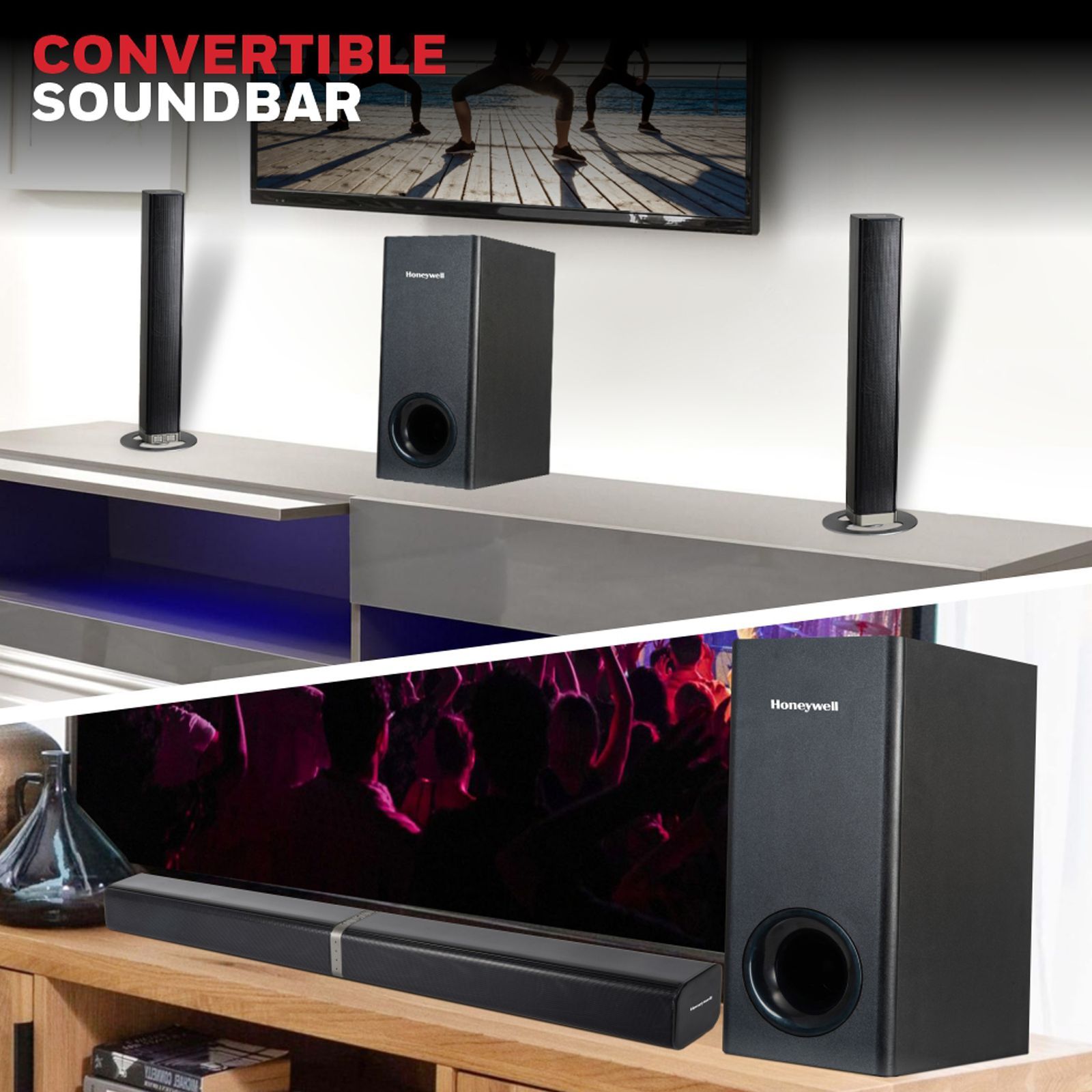 Honeywell Trueno U1000 Duo 100W Bluetooth Soundbar with Remote (Dynamic Sound, 2.1 Channel, Black)_6