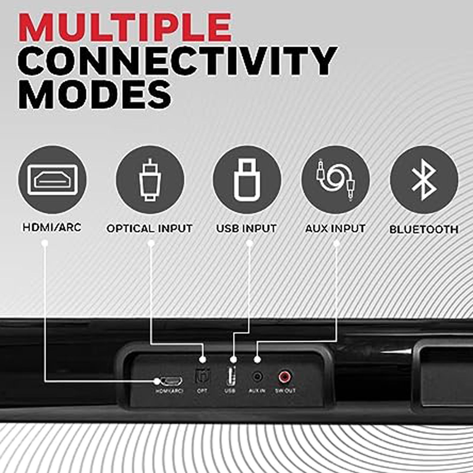 Honeywell TRUENO U3000 160W Bluetooth Soundbar with Remote (3 EQ Mode, 2.1 Channel, Black)_4