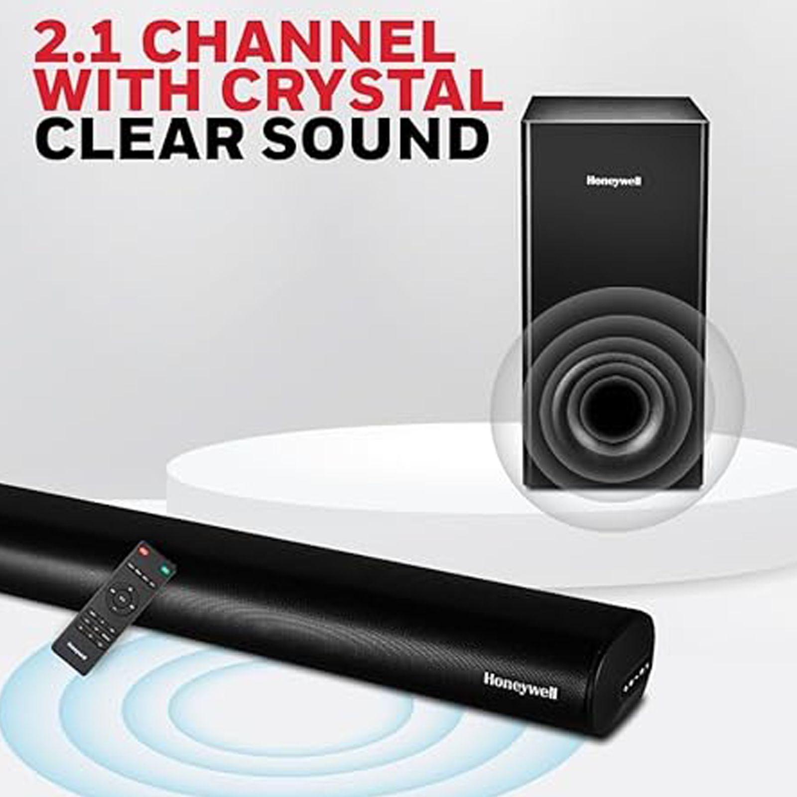 Honeywell TRUENO U3000 160W Bluetooth Soundbar with Remote (3 EQ Mode, 2.1 Channel, Black)_7