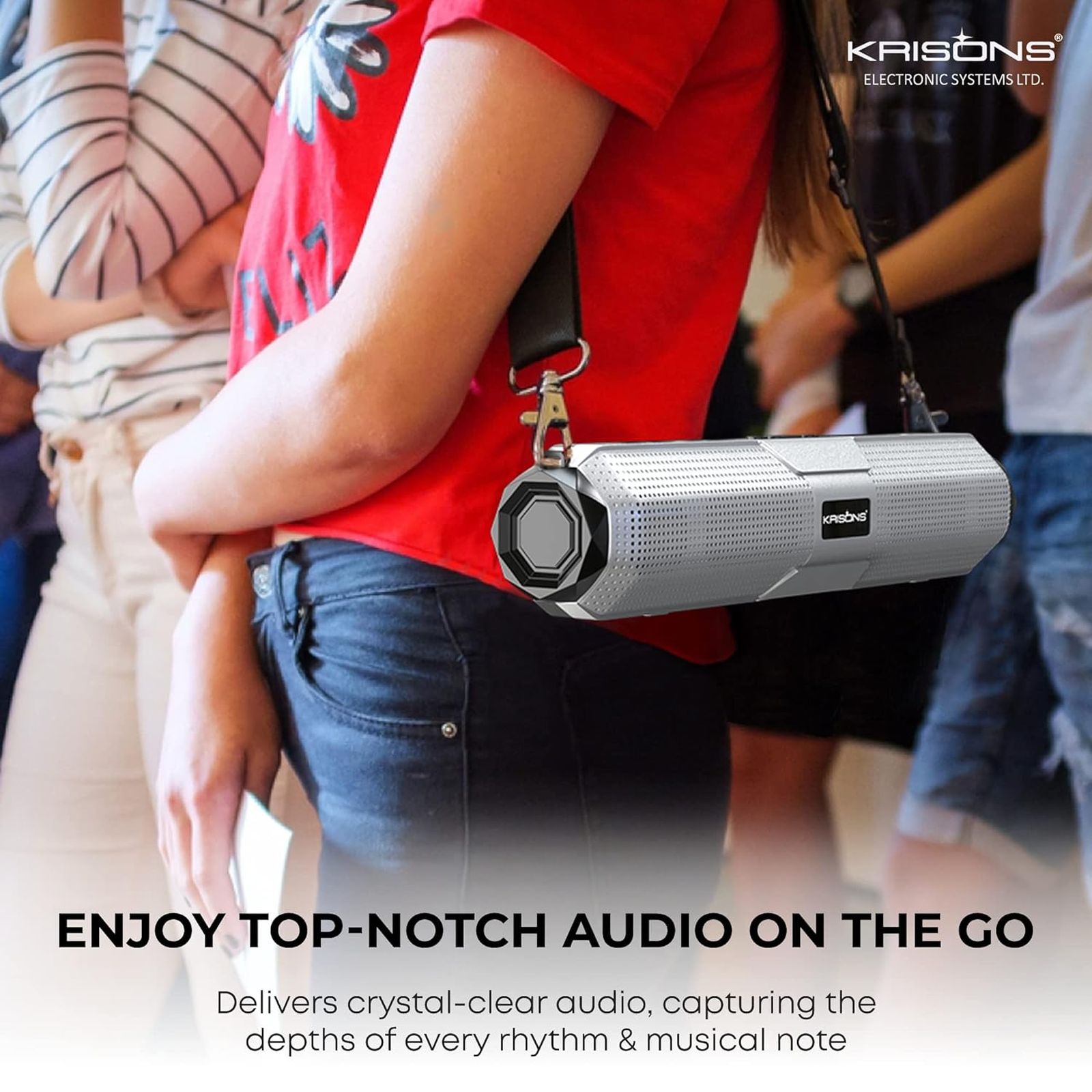 Krisons WonderBar 20W Bluetooth Soundbar (Deep Bass Audio, 5.0 Channel, Silver)_9