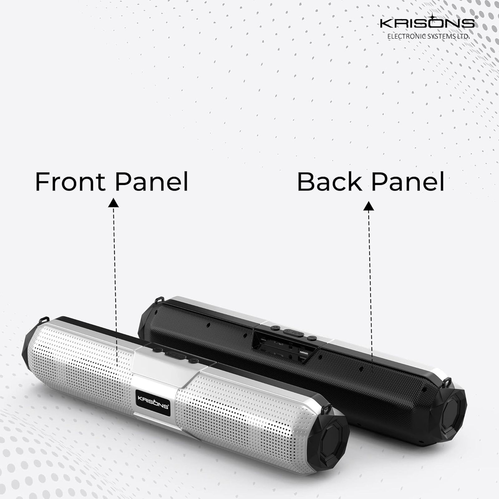 Krisons WonderBar 20W Bluetooth Soundbar (Deep Bass Audio, 5.0 Channel, Silver)_5