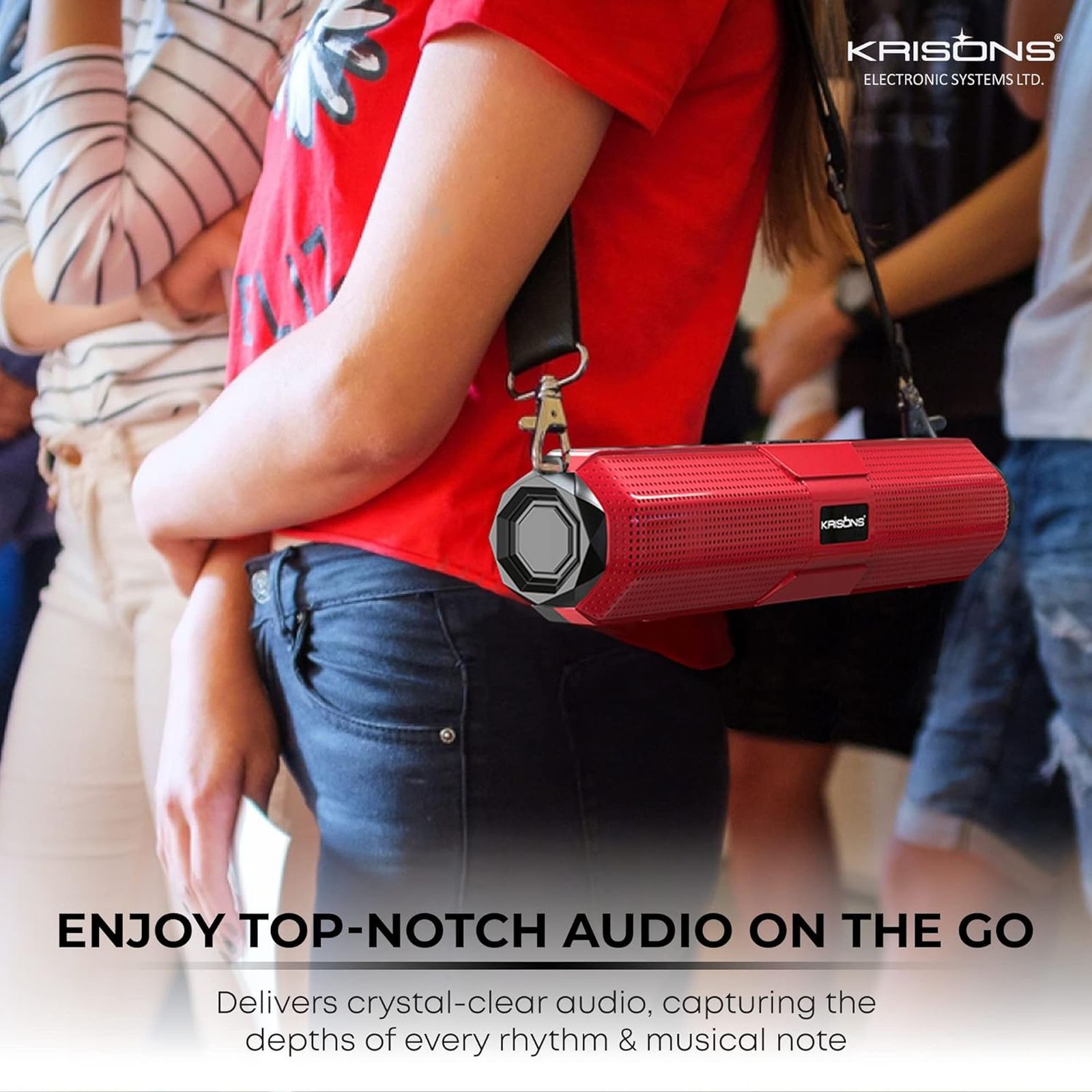 Krisons WonderBar 20W Bluetooth Soundbar (Deep Bass Audio, 5.0 Channel, Red)_9