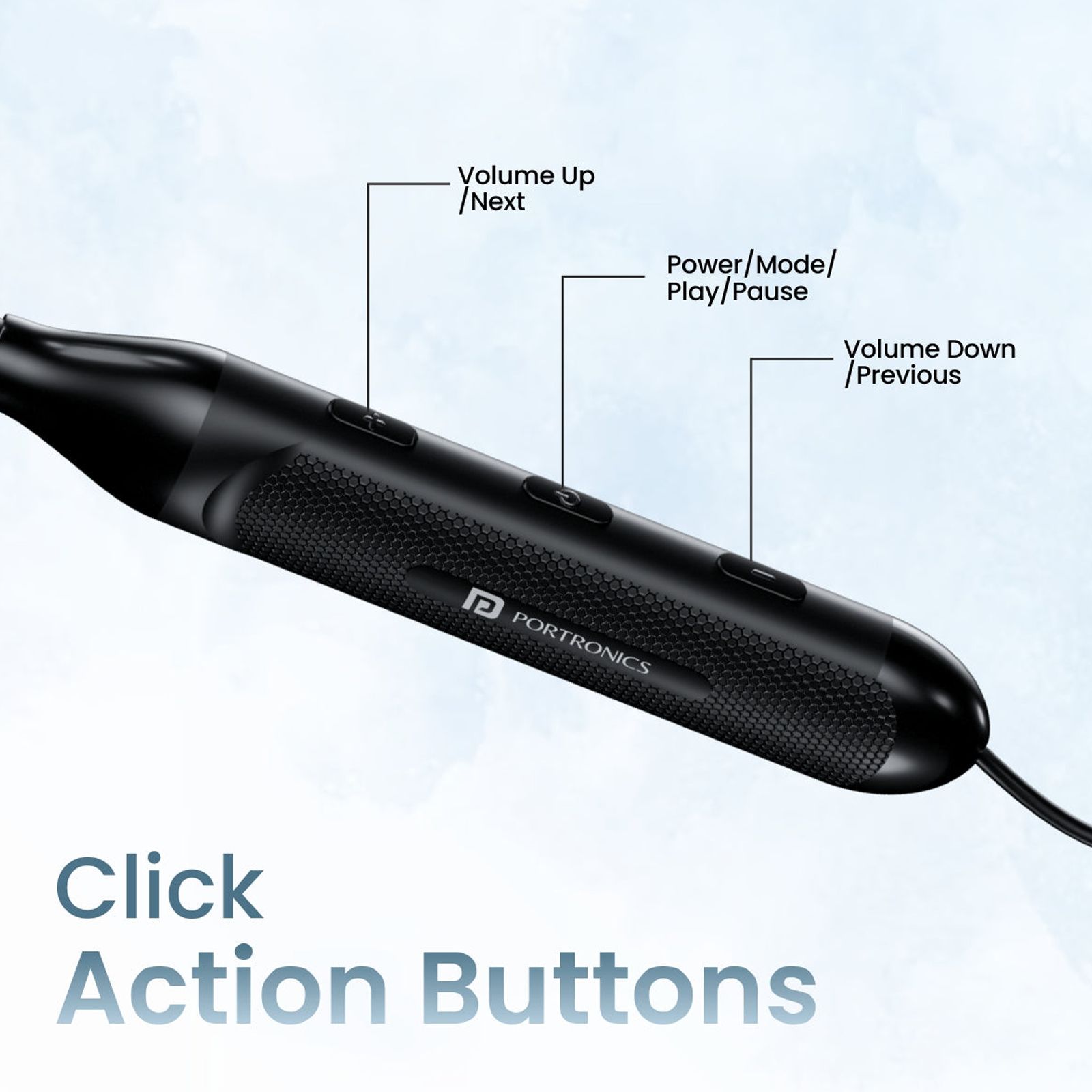 PORTRONICS Harmonics Z7 POR 1979 Neckband (IPX4 Water & Sweat Resistant, Fast Charging, Black)_7