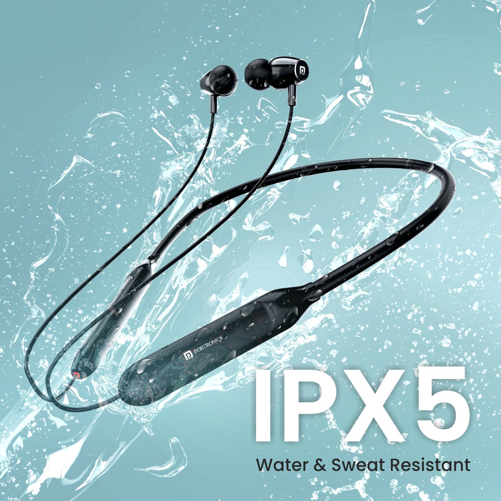 PORTRONICS Harmonics Z7 POR 1979 Neckband (IPX4 Water & Sweat Resistant, Fast Charging, Black)_9