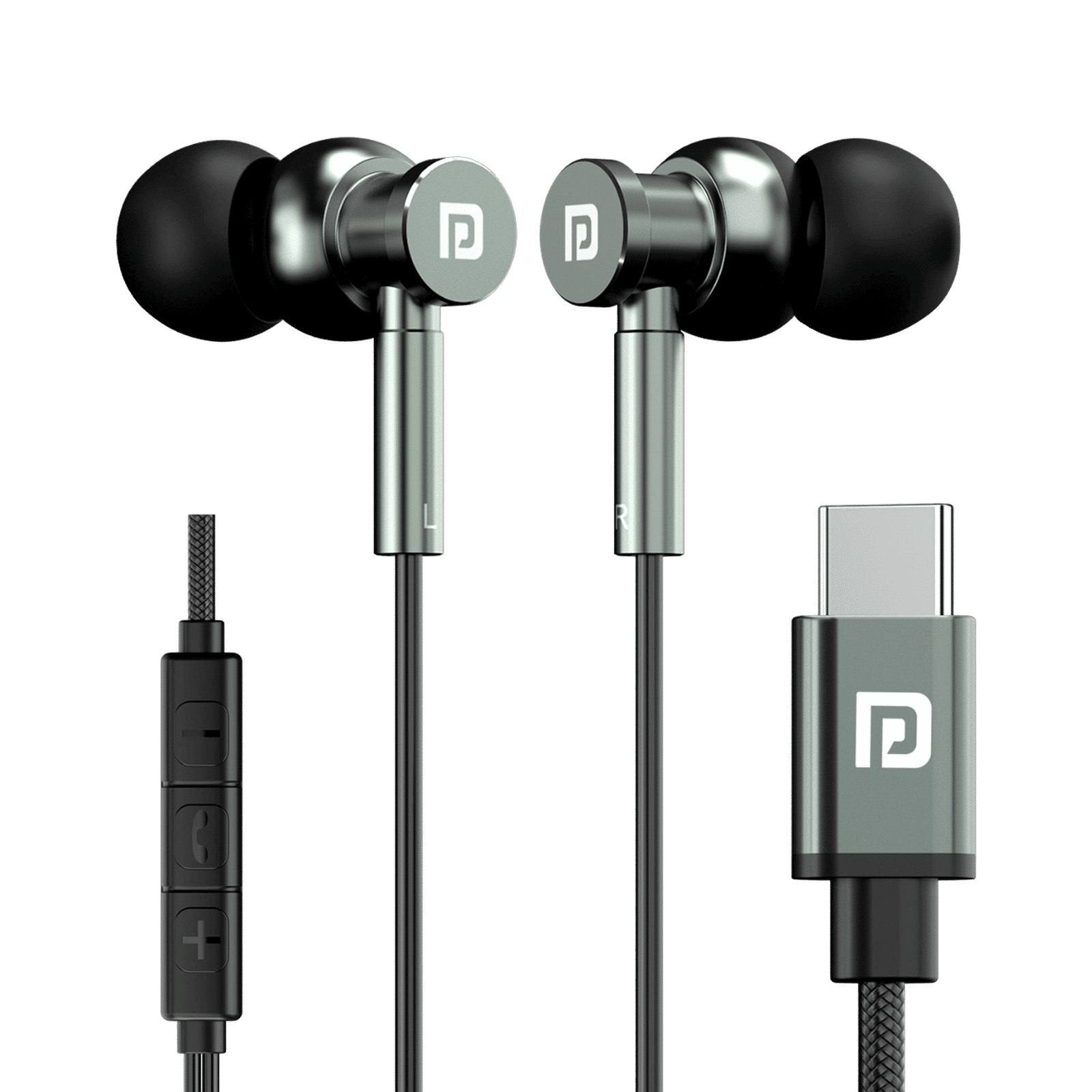 PORTRONICS Conch Tune C POR 2003 Wired Earphone with Mic (USB Type C Connector, In Ear, Grey)_1