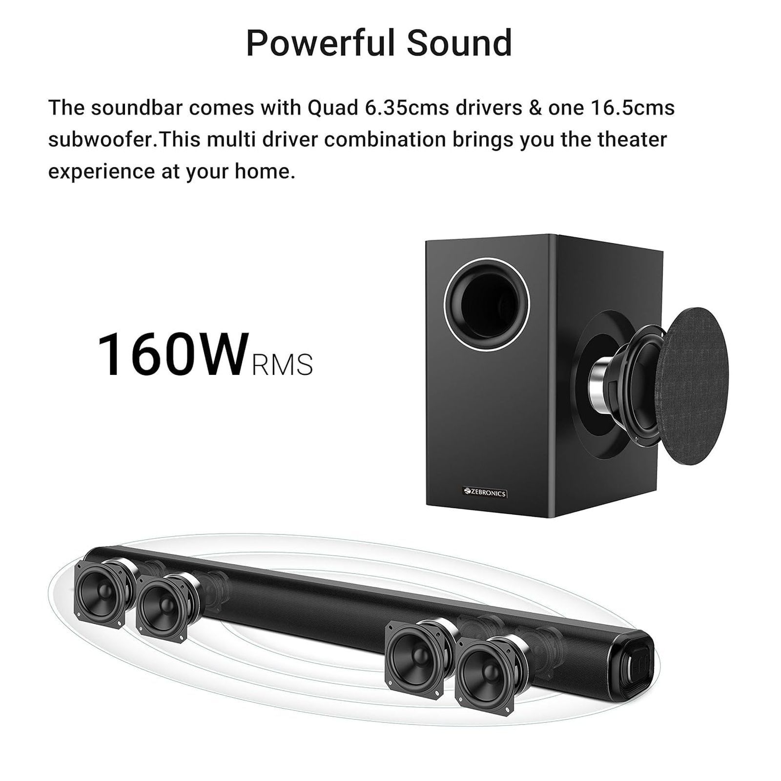 ZEBRONICS ZEB-Juke Bar 6000DWS Pro 200W Bluetooth Soundbar with Remote (Immersive Audio, 2.1 Channel, Black)_5