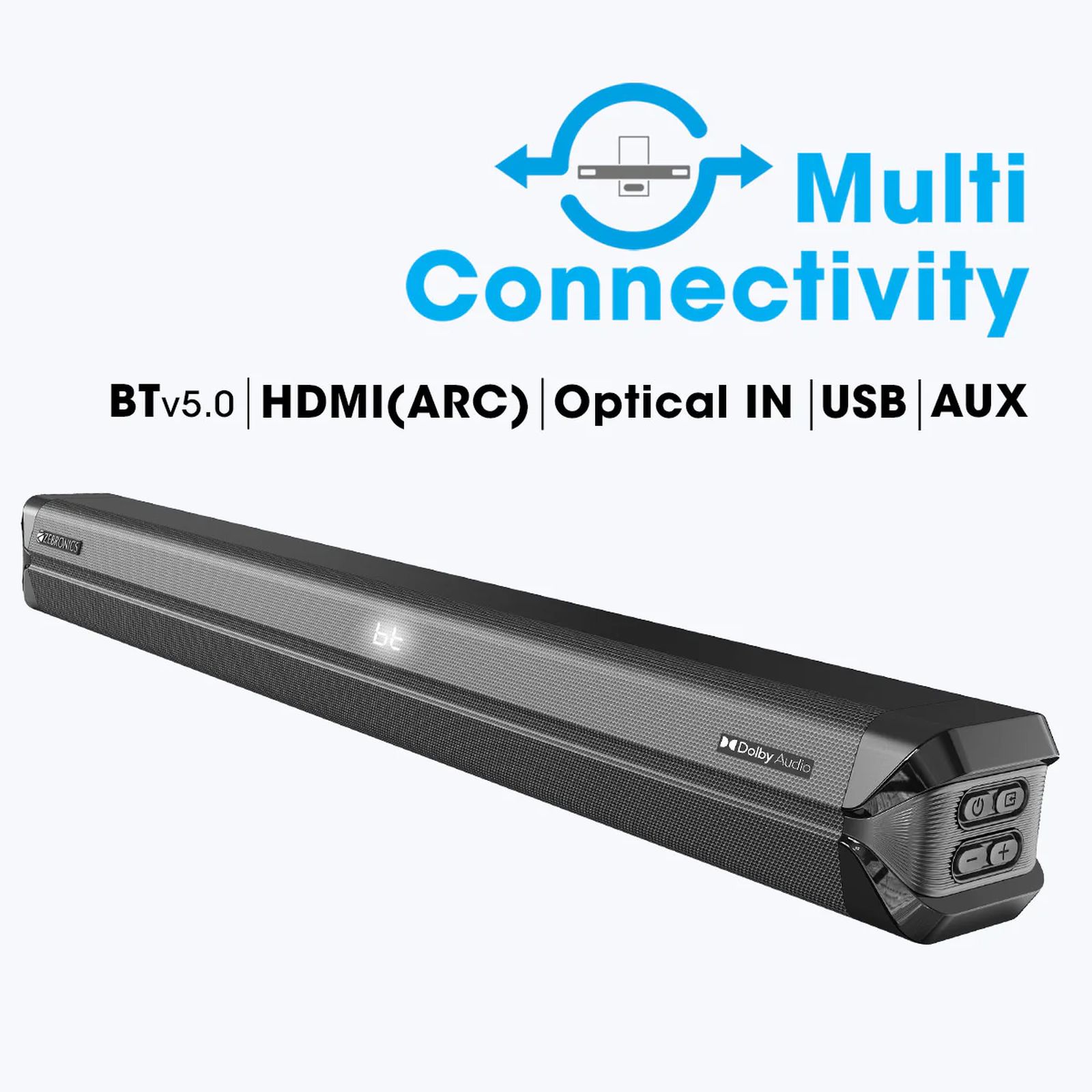 ZEBRONICS Juke Bar 500 160W Bluetooth Soundbar With Remote (Dolby Audio, 2.1 Channel, Black)_4