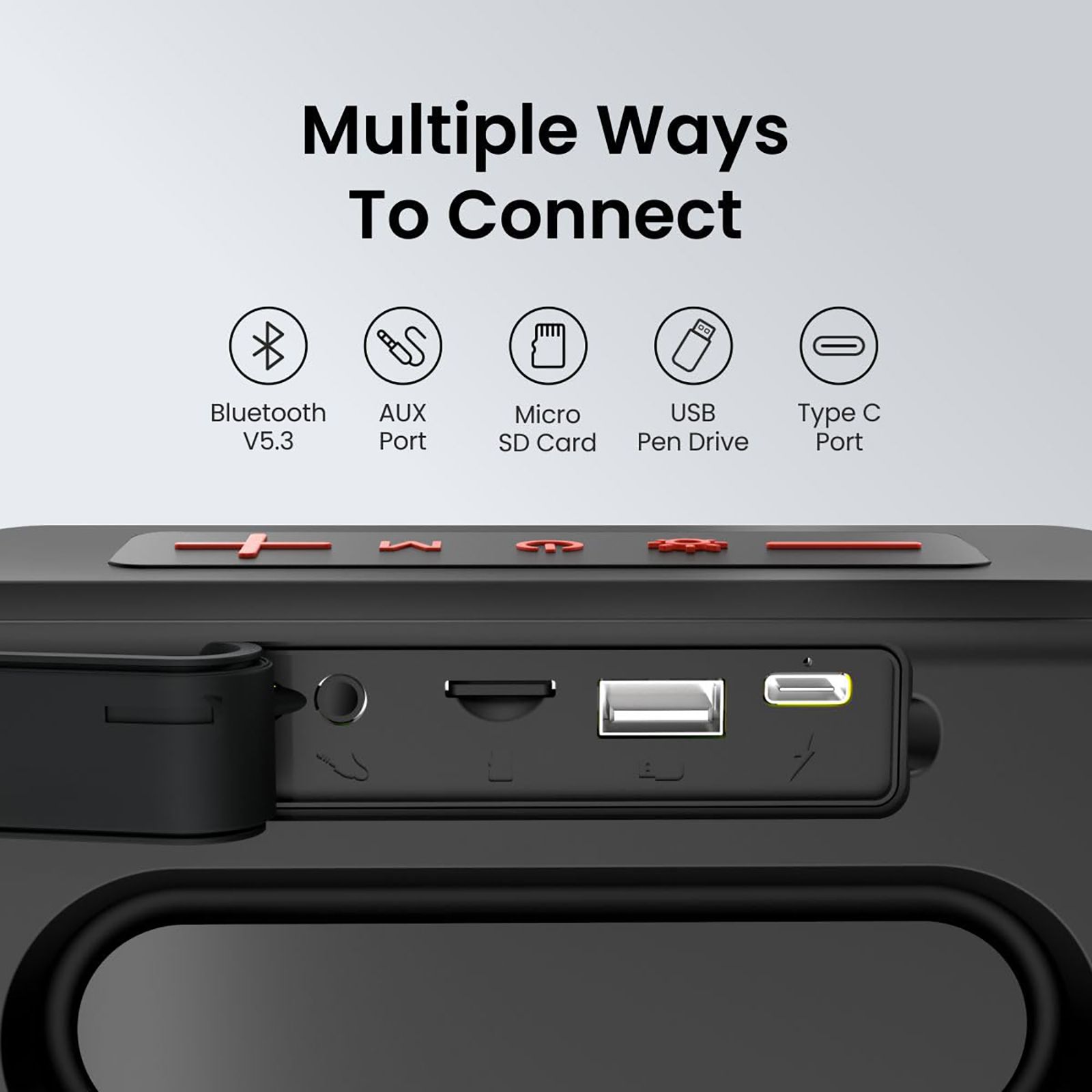 PORTRONICS PIXEL 3 10W Portable Bluetooth Speaker (IPX7 Water Resistant, 7 Hours Playtime, Black) PORTRONICS PIXEL 3 10W Portable Bluetooth Speaker (IPX7 Water Resistant, 7 Hours Playtime, Black)_5