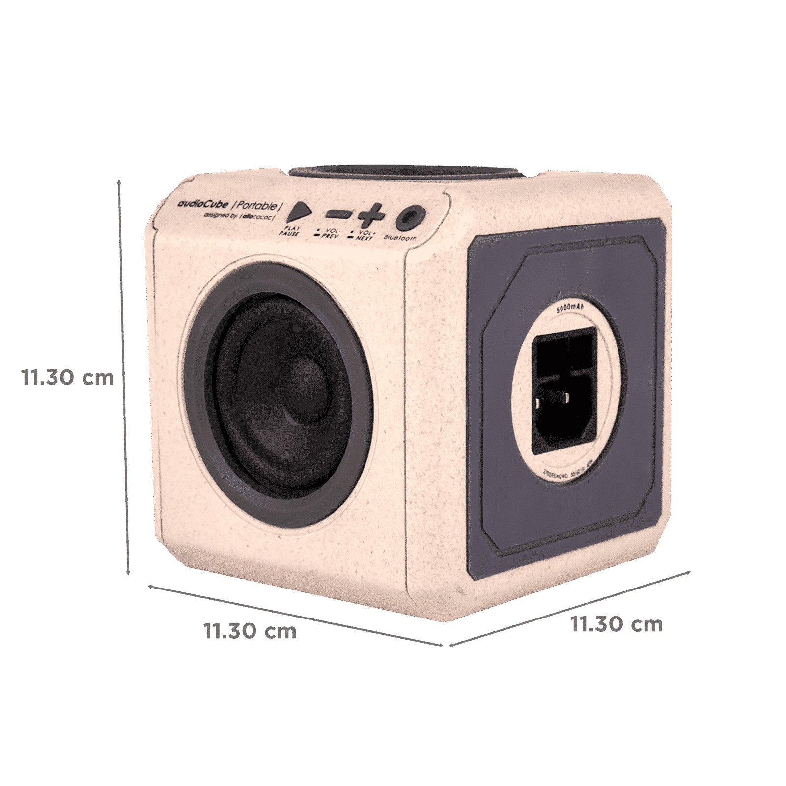 allocacoc Audiocube 30W Portable Bluetooth Speaker (Splash Resistant, Wood Brown)_2